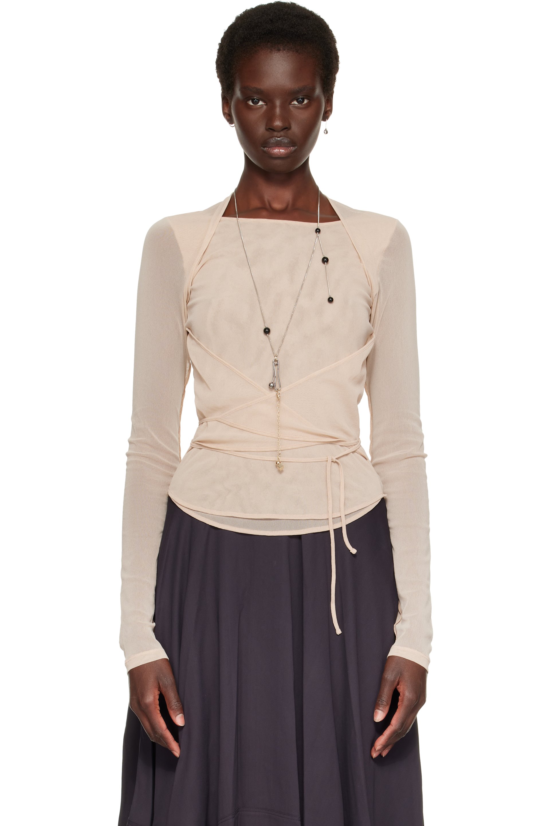 LEMAIRE - Beige Ballerina Wrap Blouse