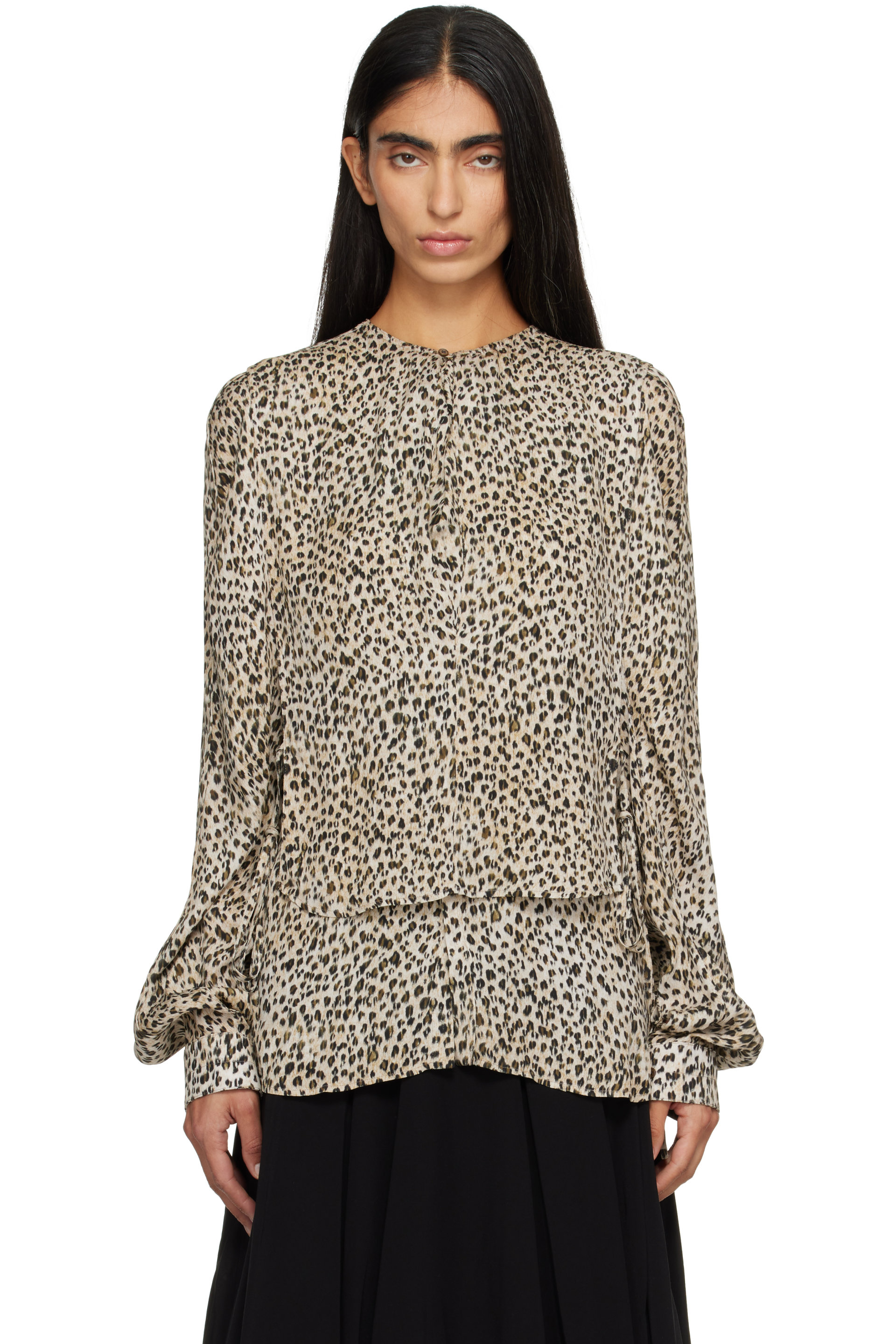 LEMAIRE - Beige Printed Two Layers Blouse