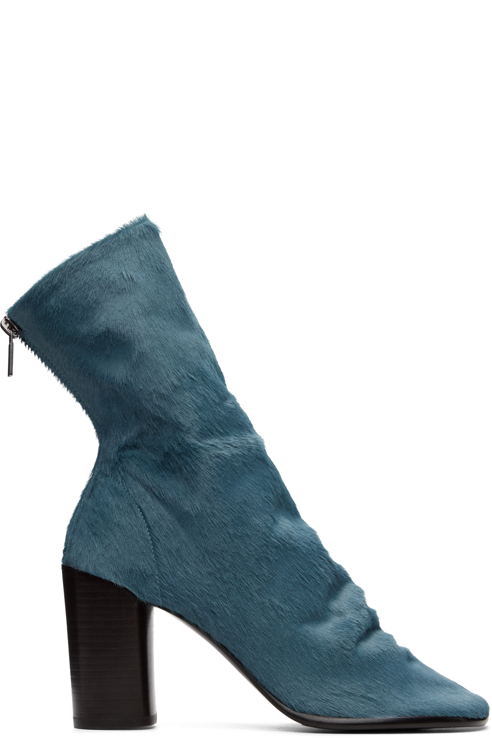 LEMAIRE - Blue 80 mm Glove Pony Heeled Ankle Boots