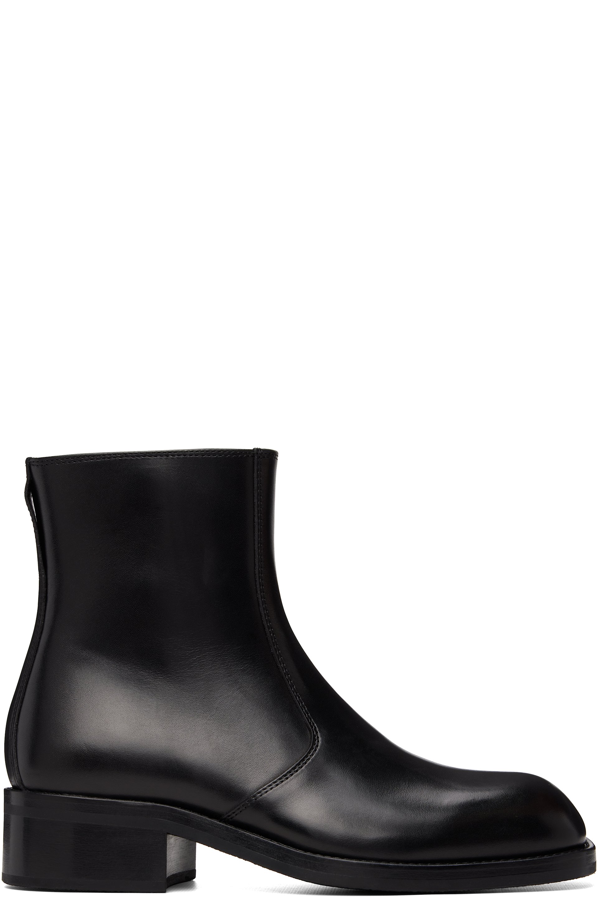 LEMAIRE - Black Zipped Ankle Boots