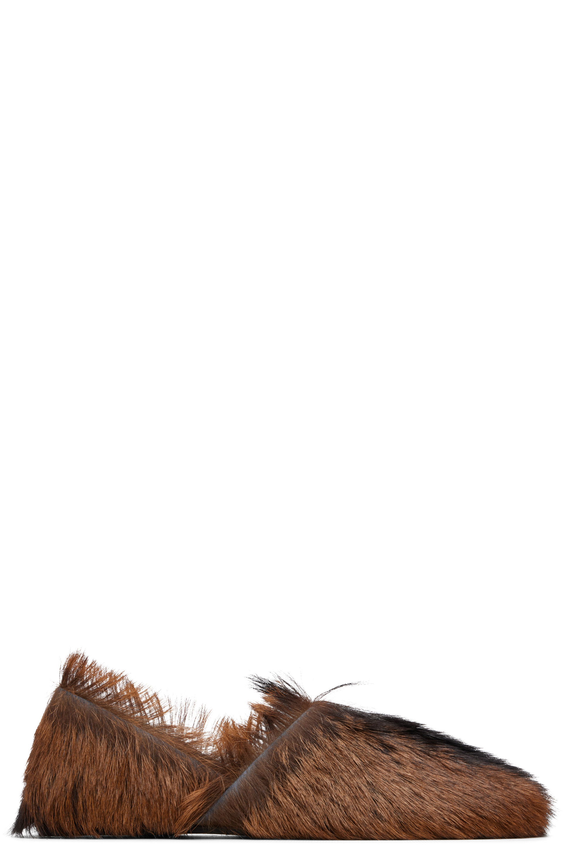 LEMAIRE - Brown Long-Hair Leather Slipper Loafers