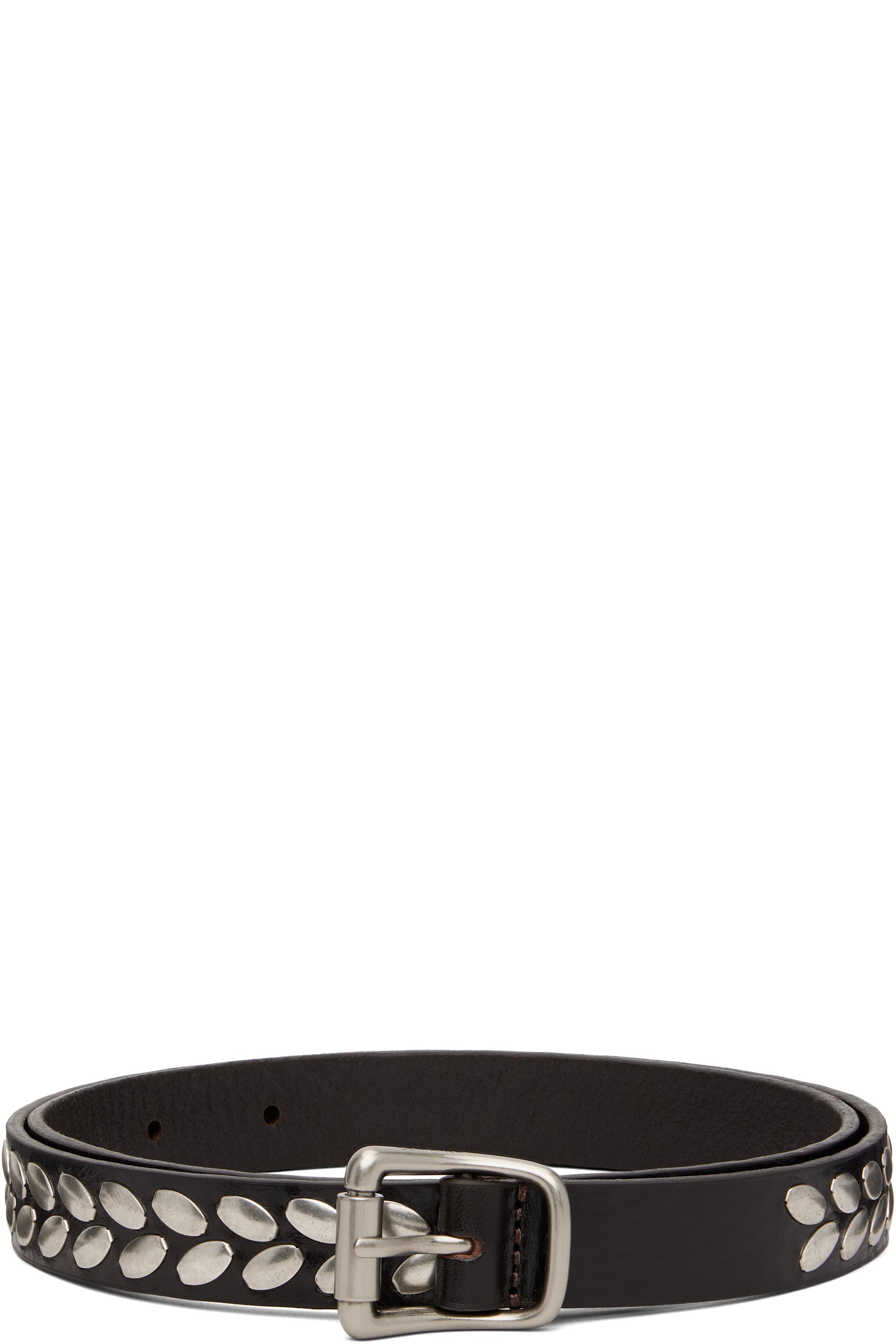 LEMAIRE - Brown Almond Stud 20 MM Belt