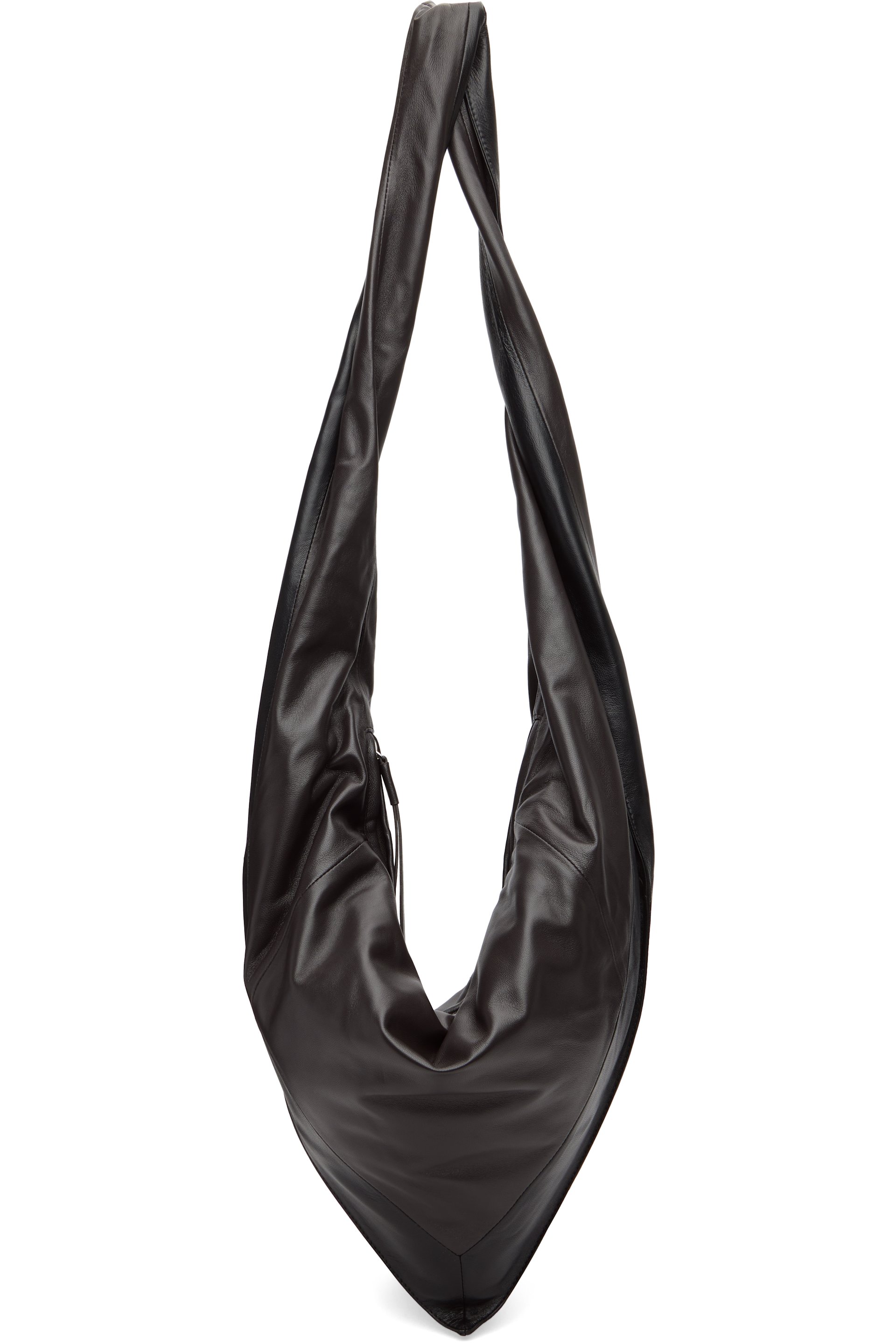 LEMAIRE - Petit sac à main de style foulard brun et noir à bandoulière torsadée