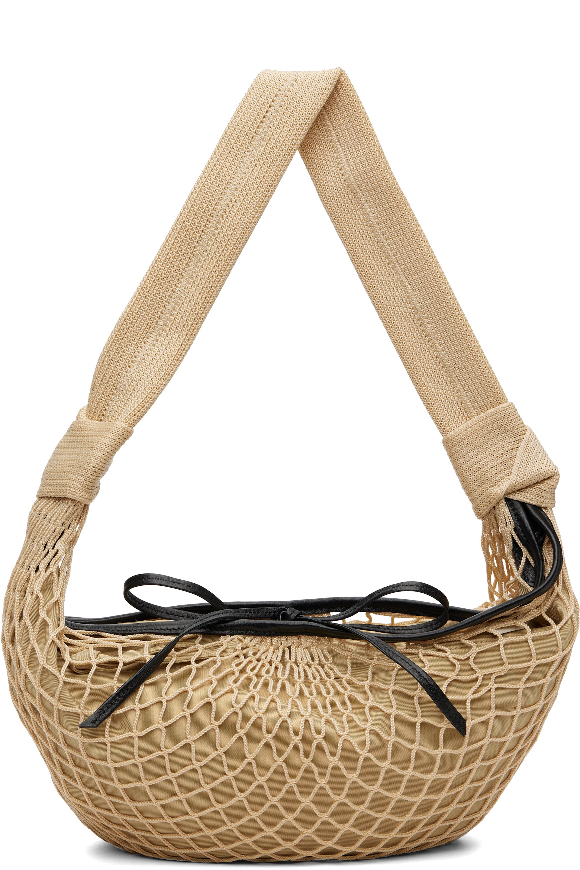LEMAIRE - Beige Fortune Croissant Filt Bag
