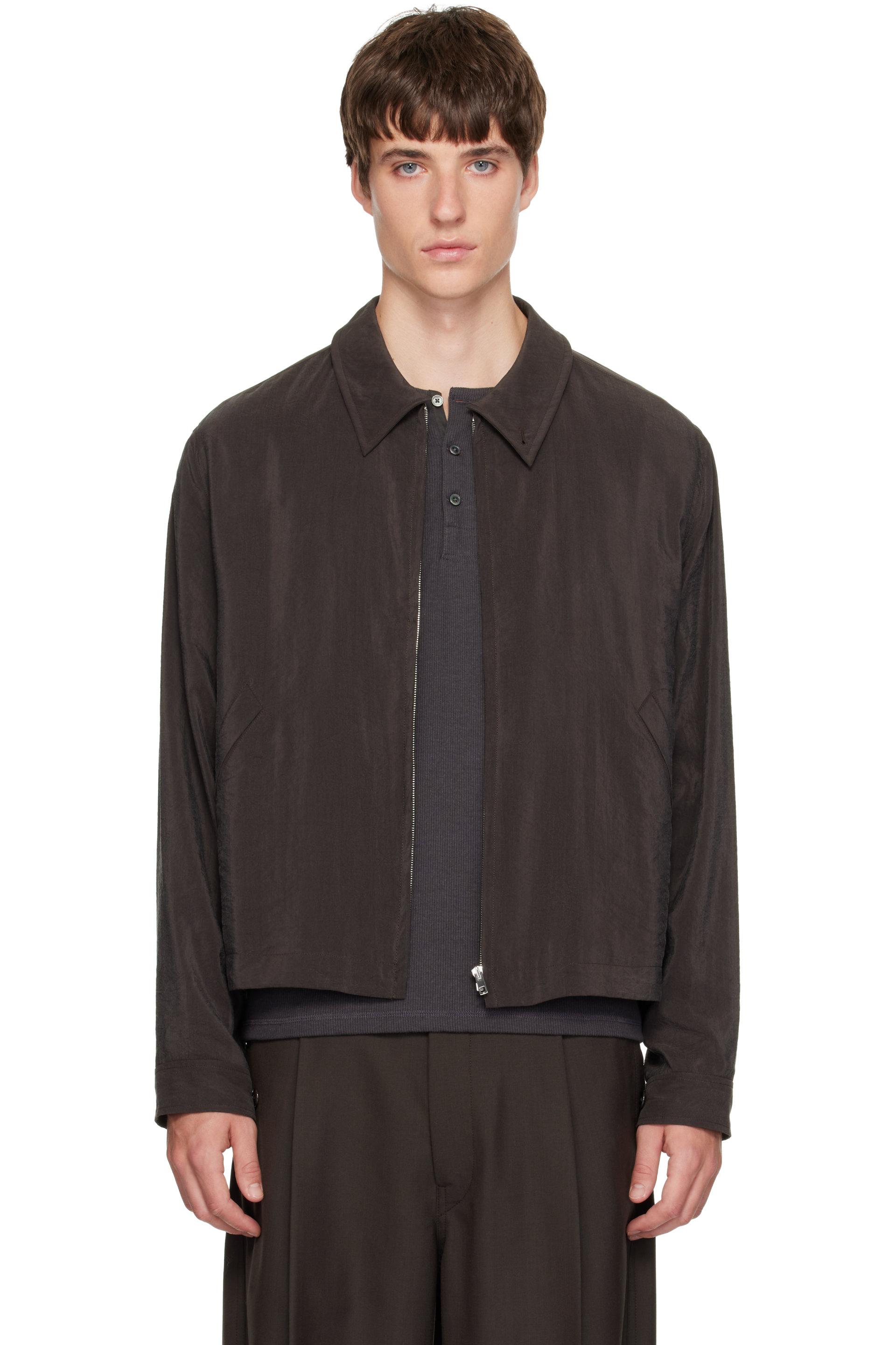 LEMAIRE - Brown Light Zipped Blouson Jacket