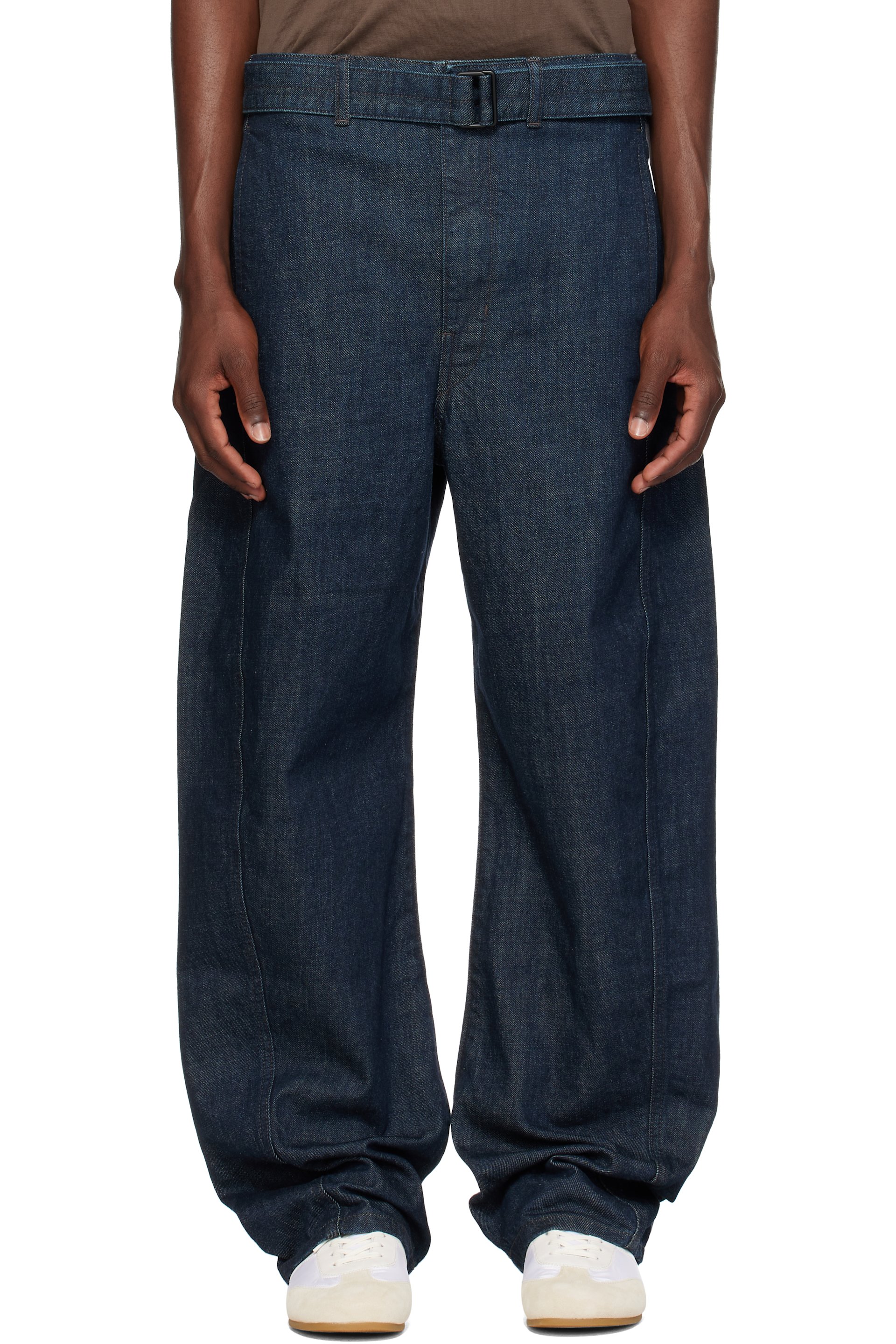 LEMAIRE - Blue Twisted Belted Jeans