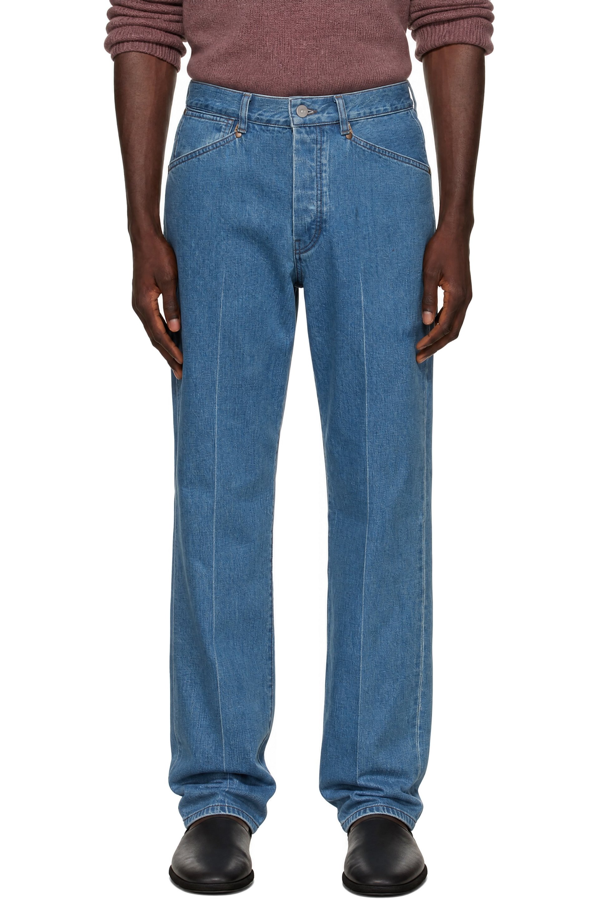 LEMAIRE - Blue Straight Leg Five Pocket Jeans