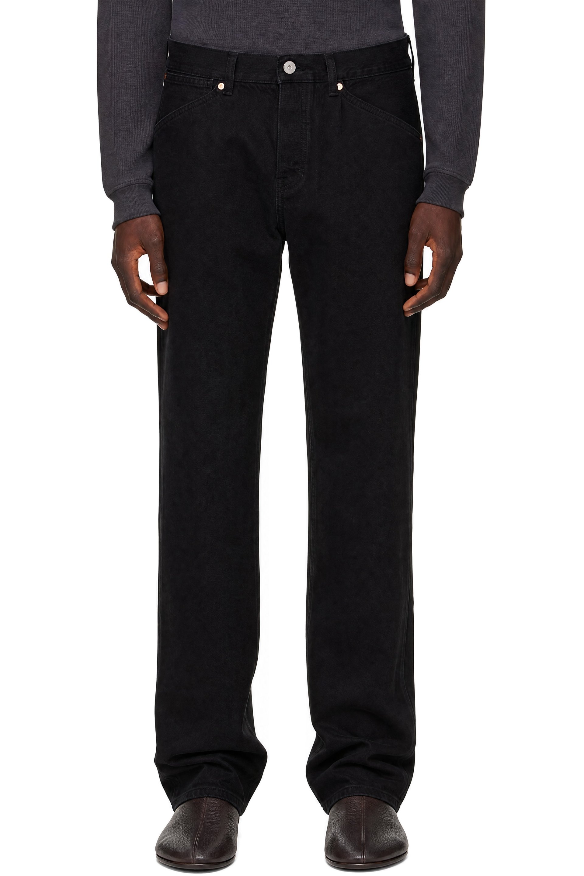 LEMAIRE - Black Straight Leg 5 Pockets Jeans