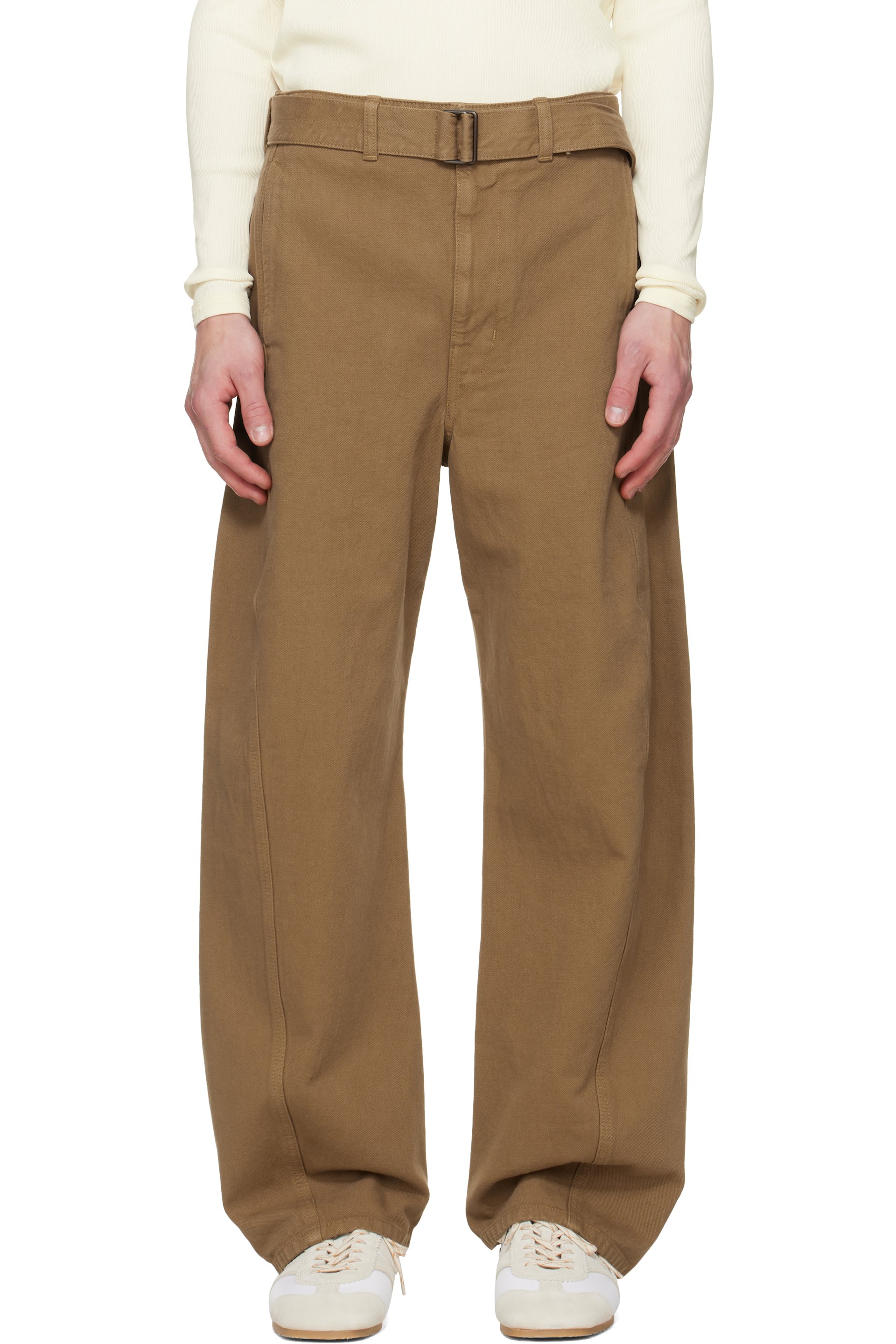 LEMAIRE - Beige Twisted Belted Jeans