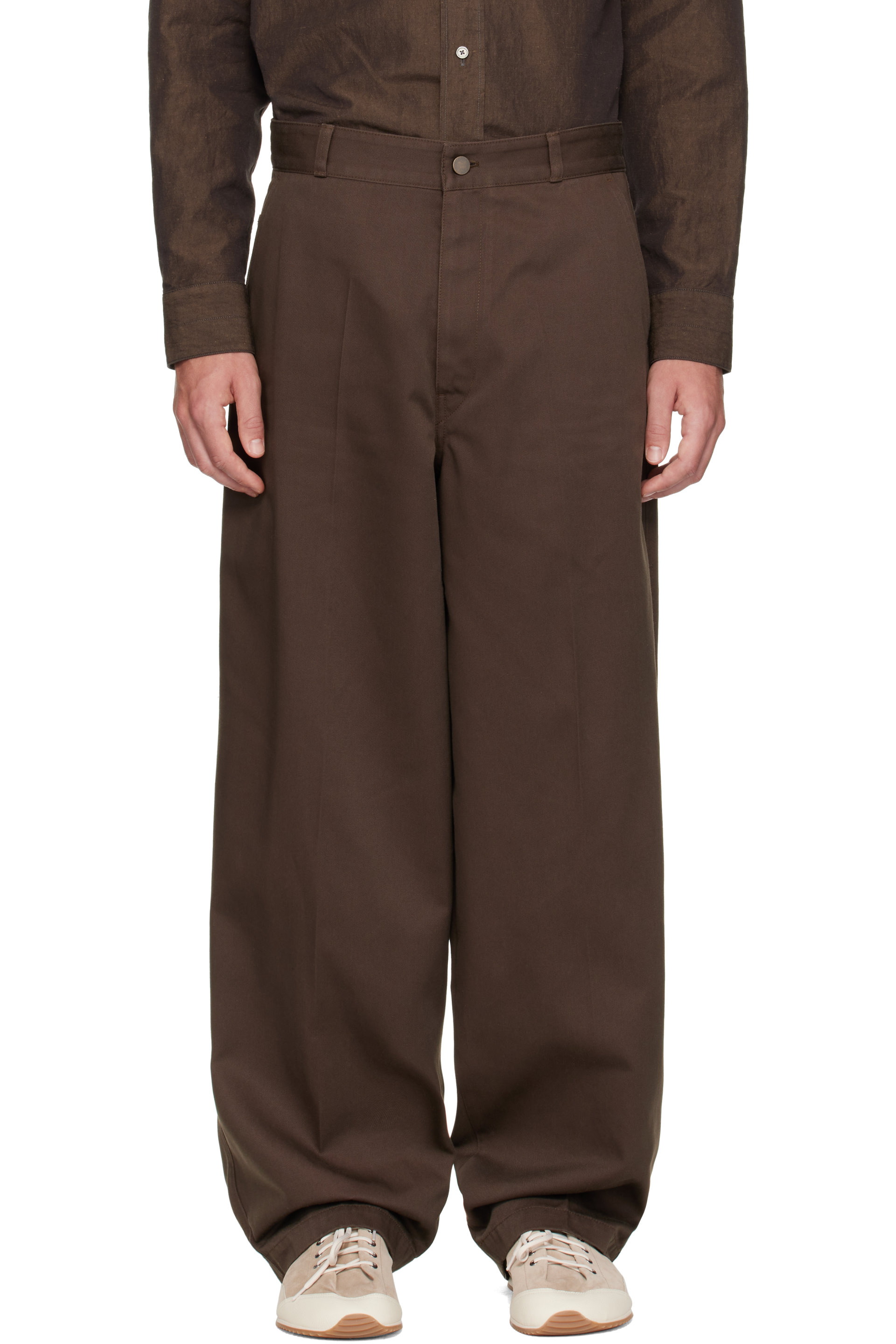 LEMAIRE - Brown Barrel Trousers