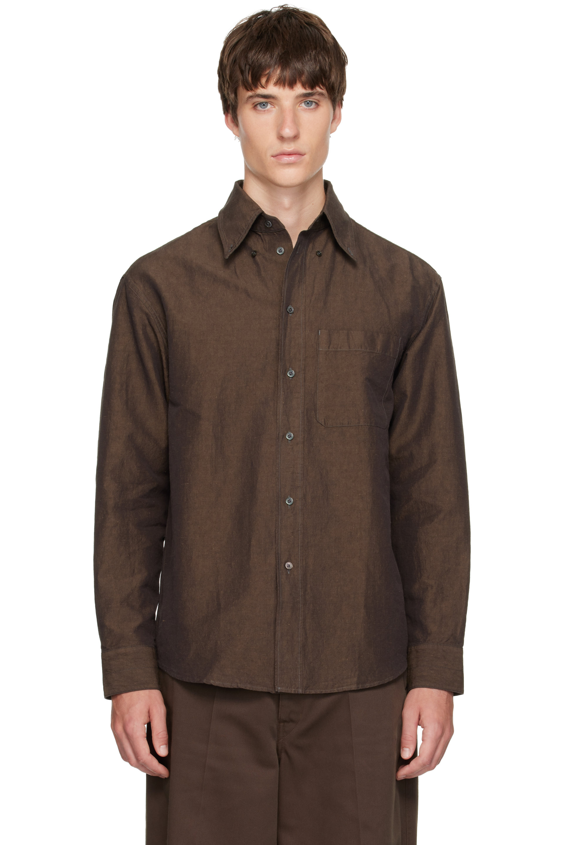 LEMAIRE - Brown Button Down Shirt