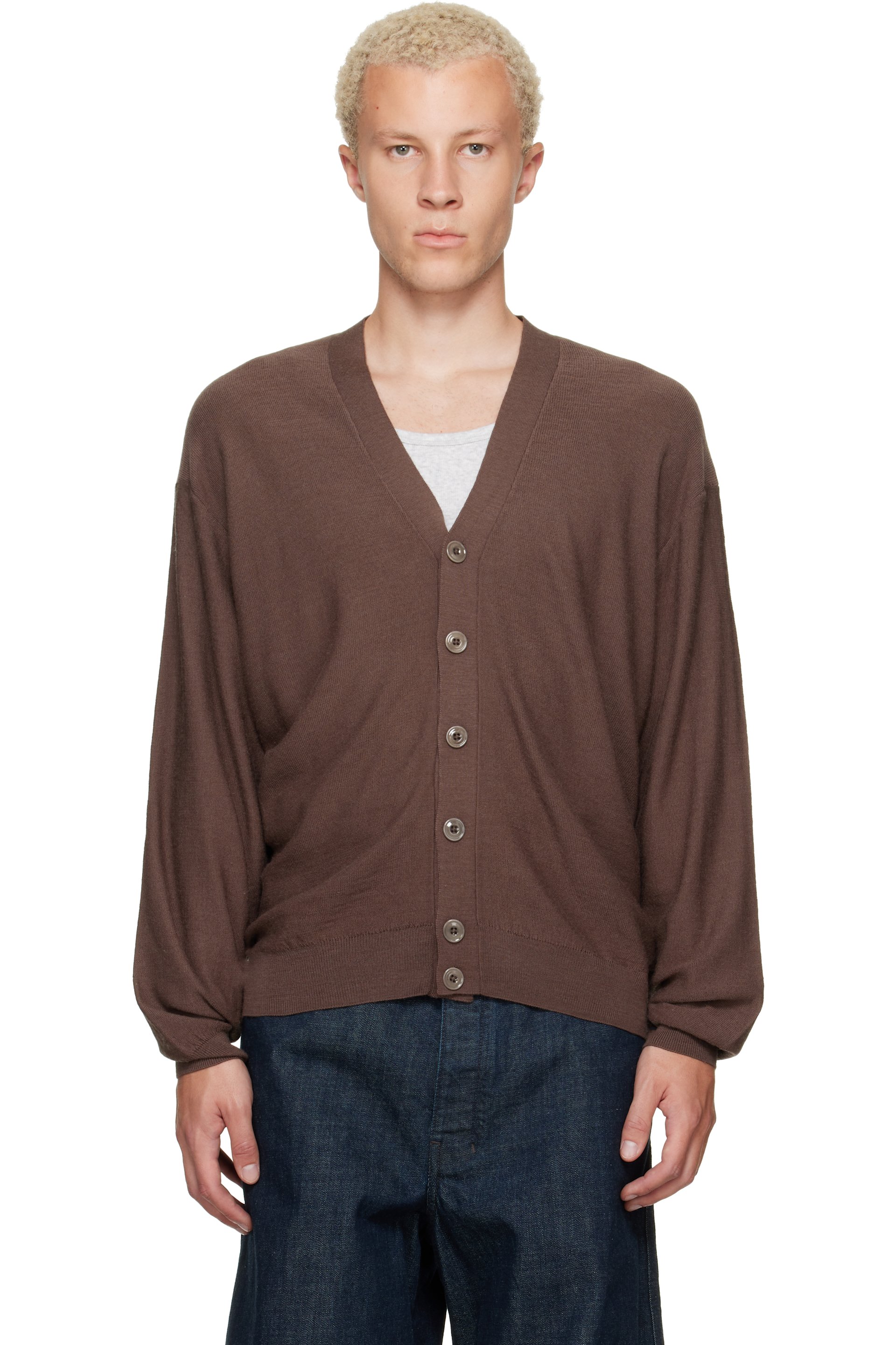 LEMAIRE - Brown Relaxed Twisted Cardigan