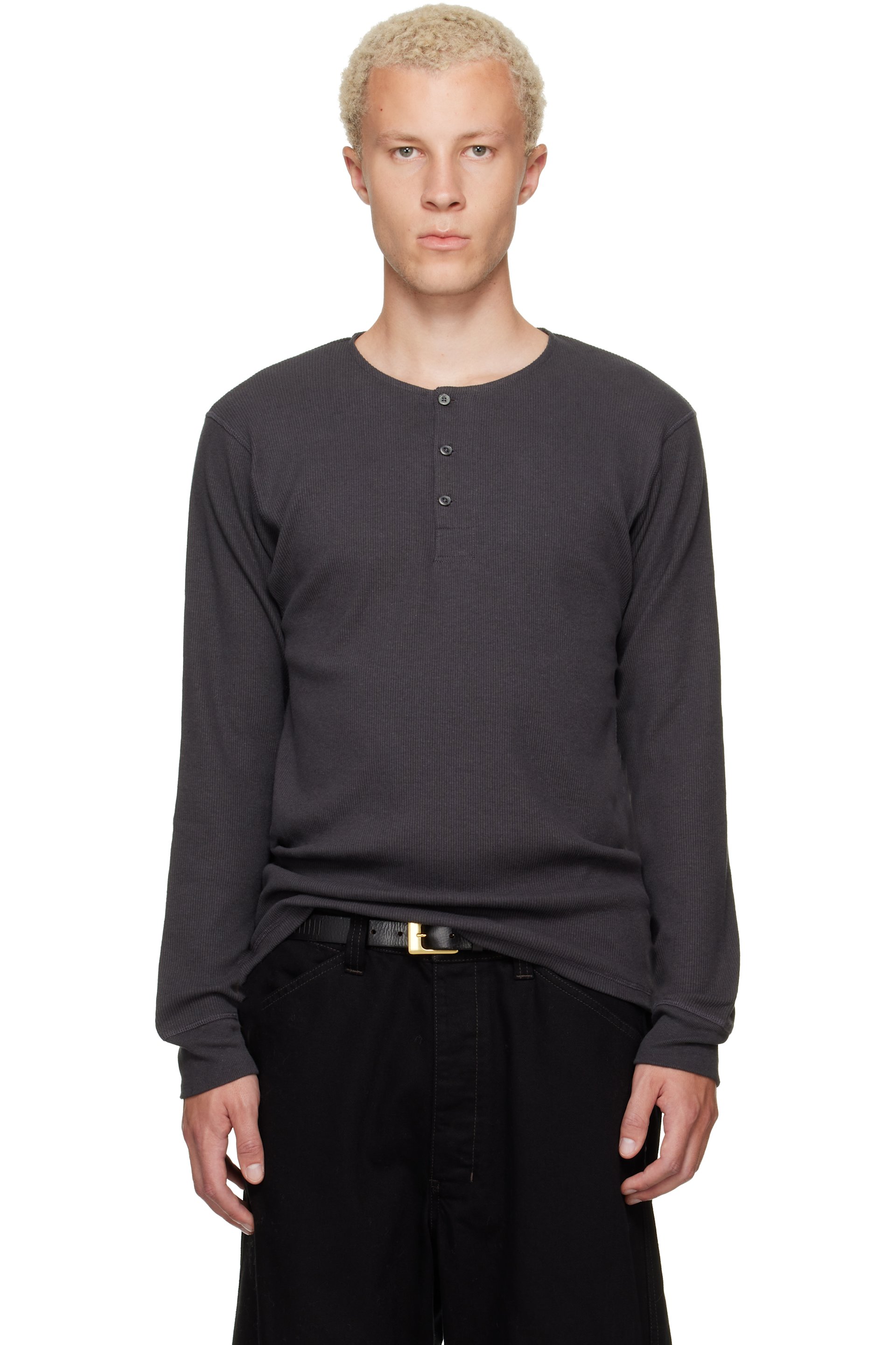 LEMAIRE - Gray Long Sleeve Henley