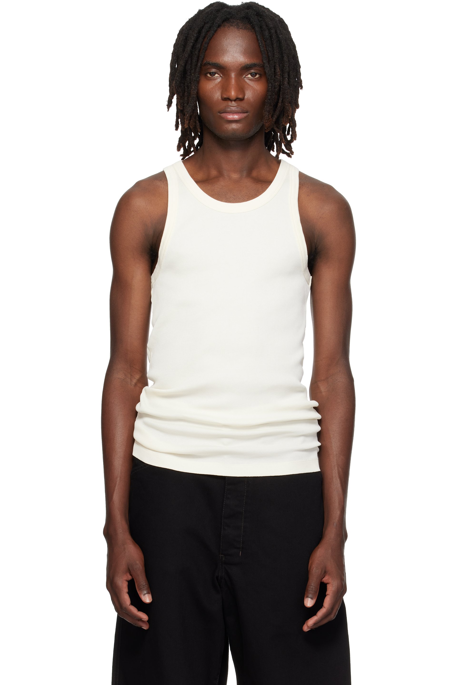 LEMAIRE - Off-White Ribbed Jersey Tank Top