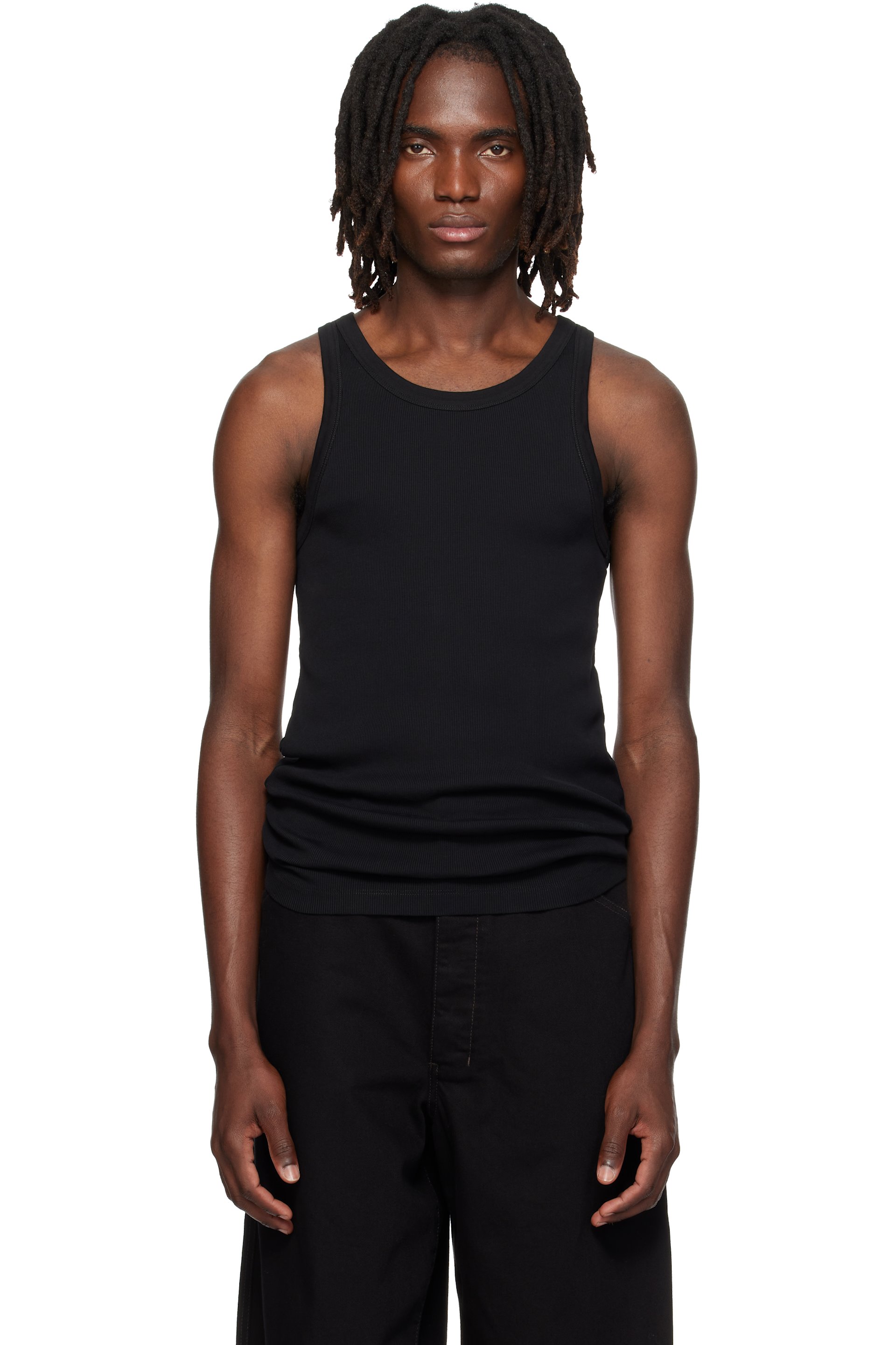 LEMAIRE - Black Ribbed Jersey Tank Top
