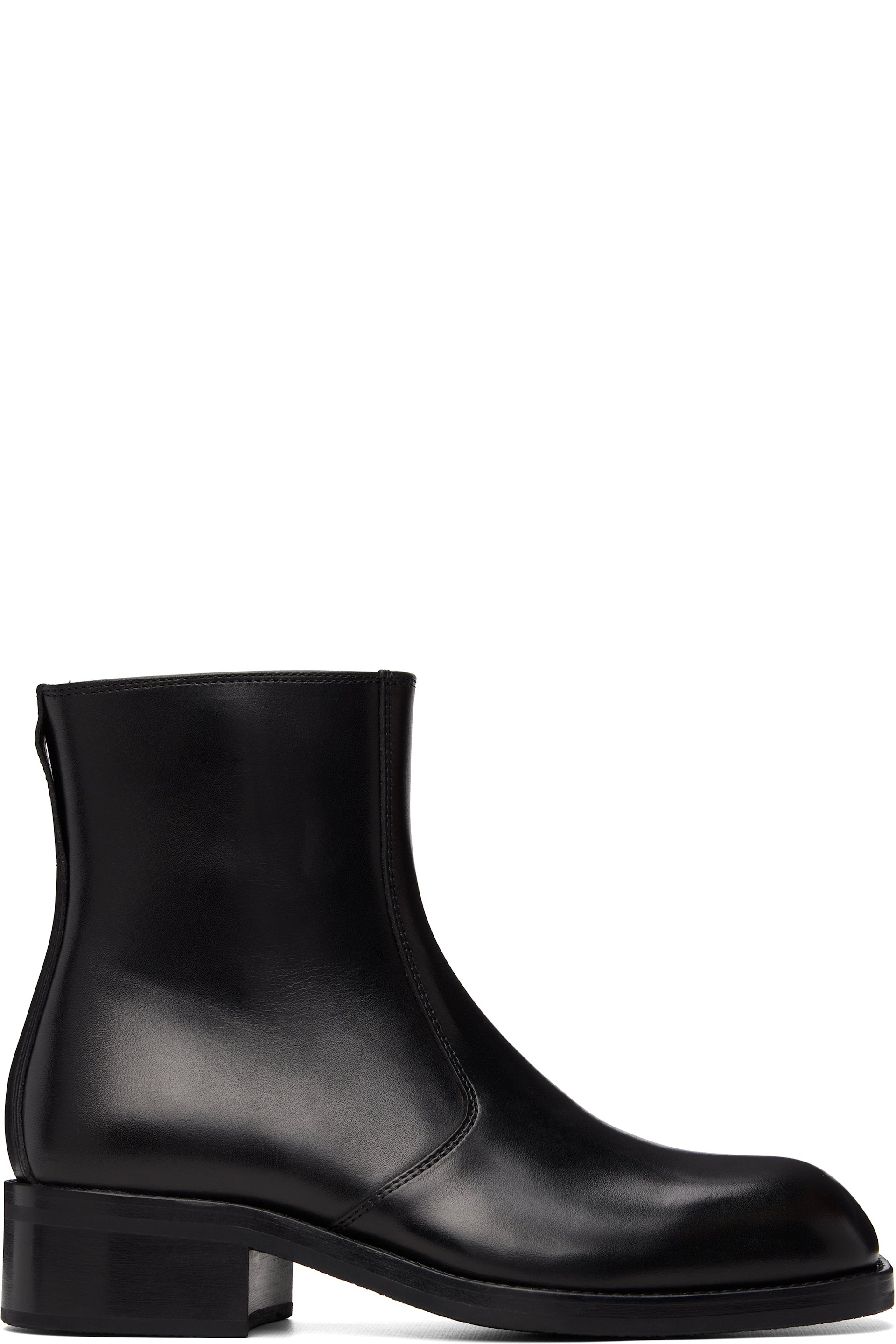 LEMAIRE - Black Zipped Ankle Boots
