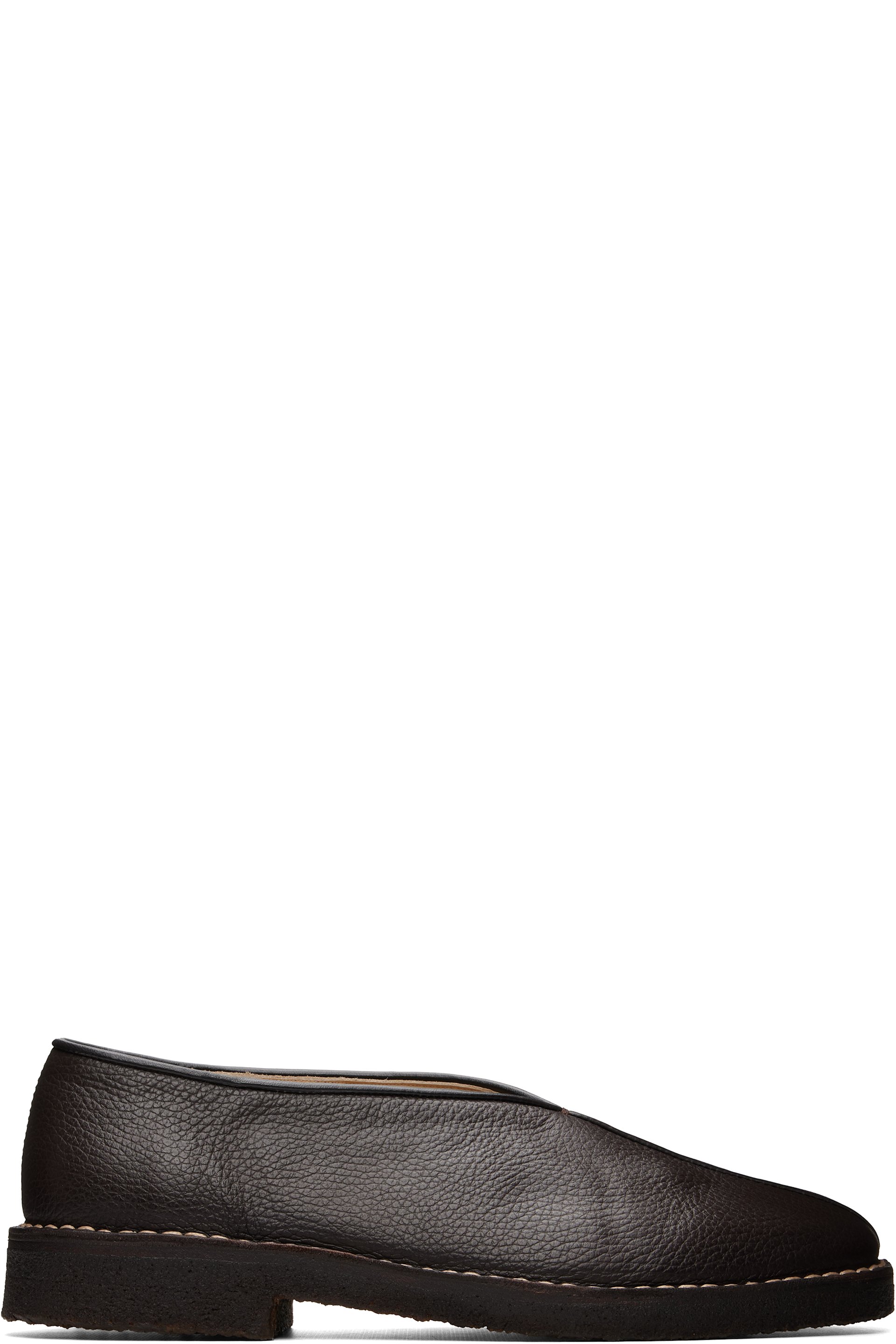 LEMAIRE - Black Piped Crepe Slipper Loafers