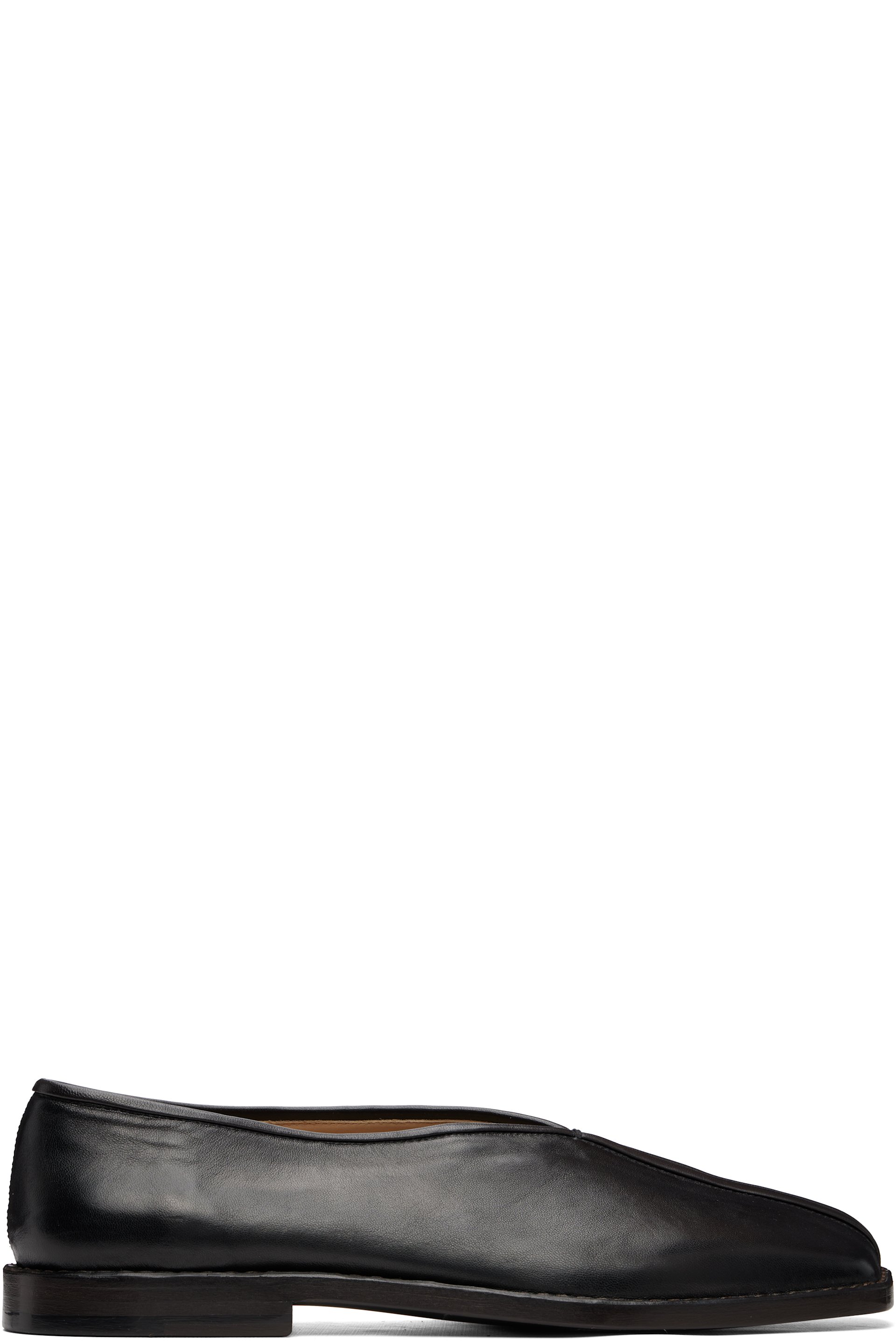 LEMAIRE - Black Flat Piped Slippers