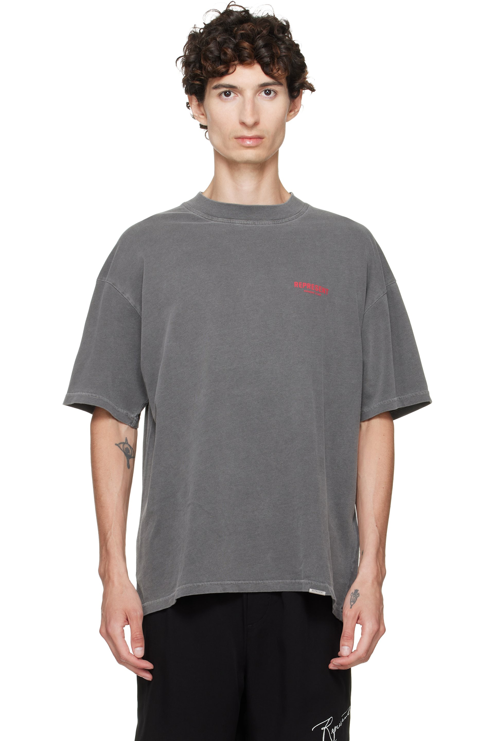 Represent - T-shirt 'Owners Club' gris à imprimé