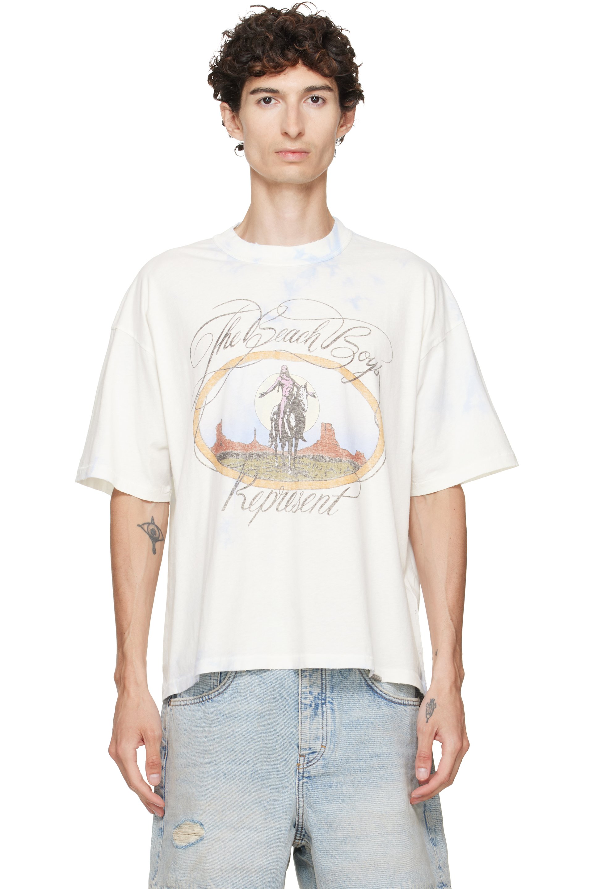 Represent - T-shirt noir et blanc à image imprimée - The Beach Boys