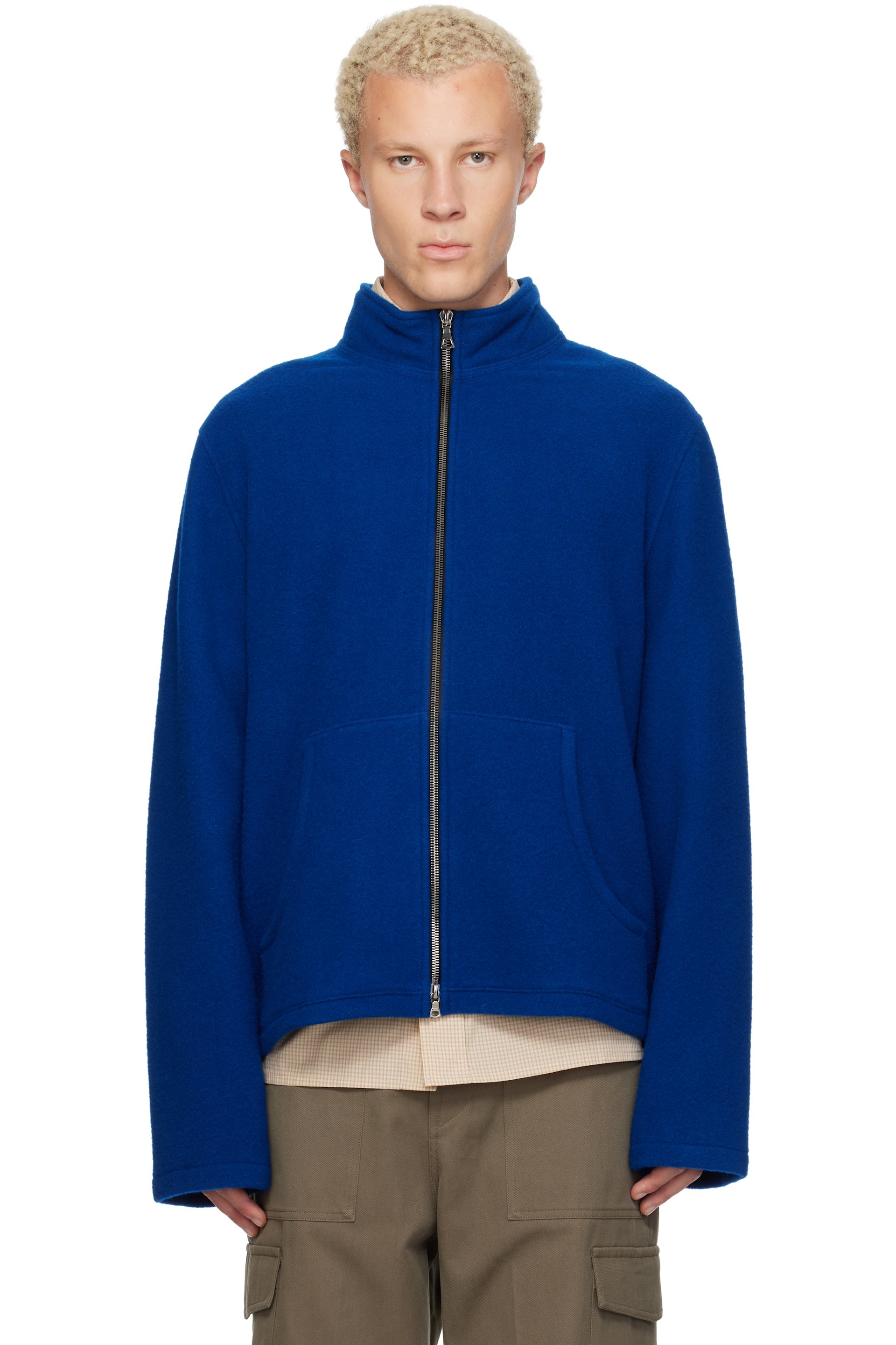 Rier - Blue Full Zip Fleece Sweater