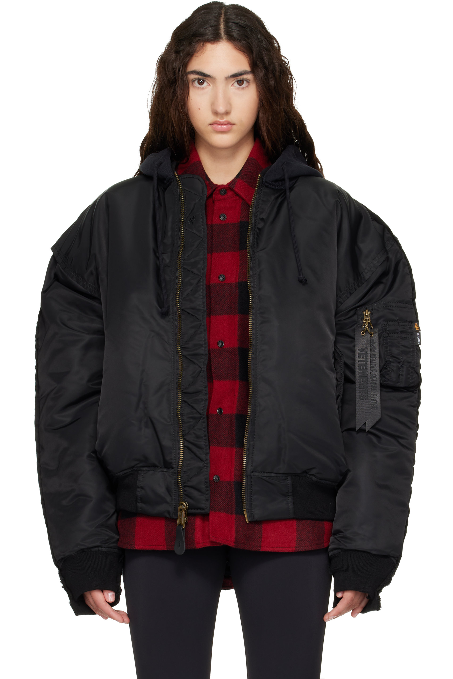VETEMENTS - Black Reconstructed Bomber Jacket