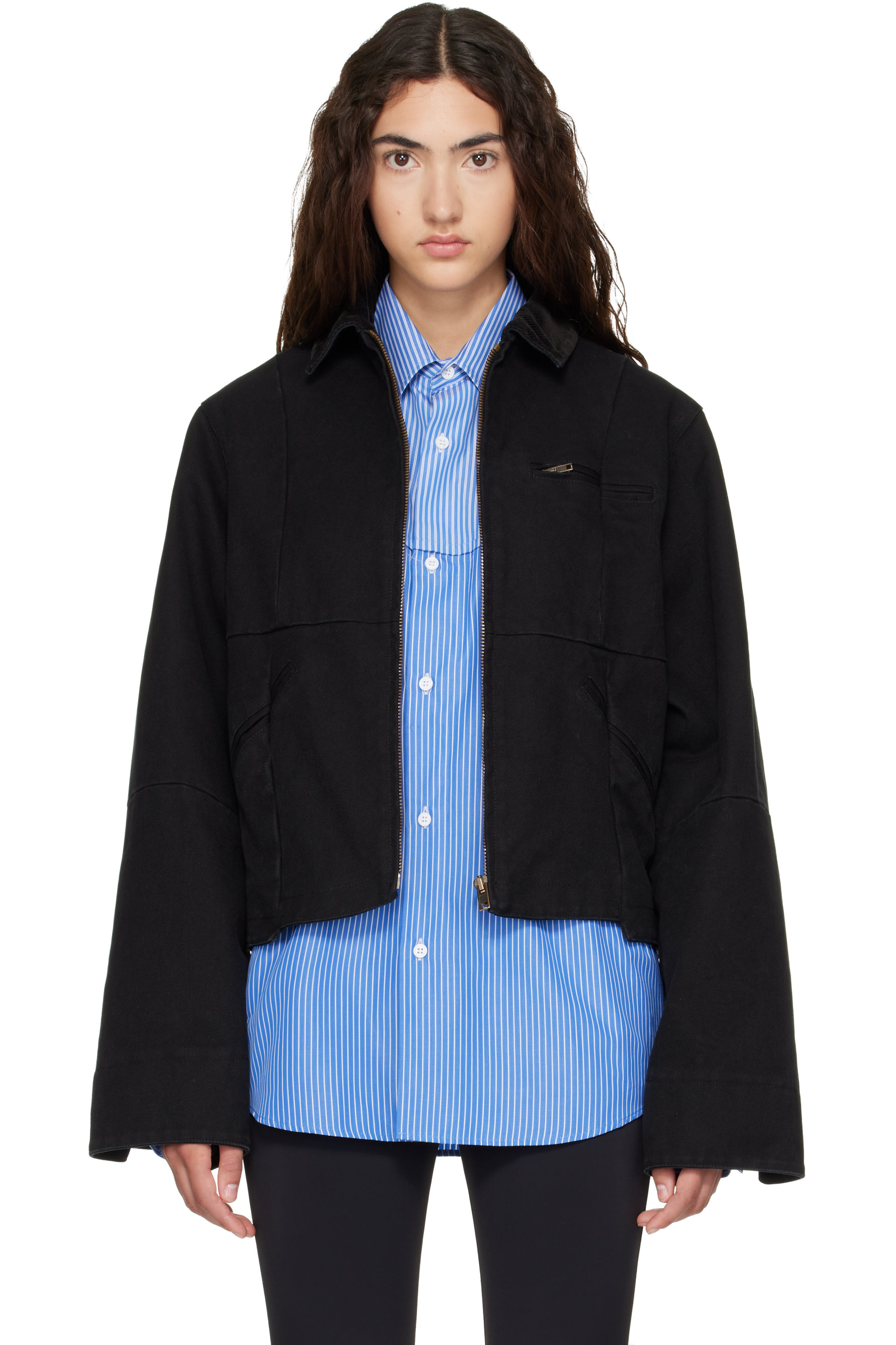 VETEMENTS - Black Cut-Up Workwear Jacket