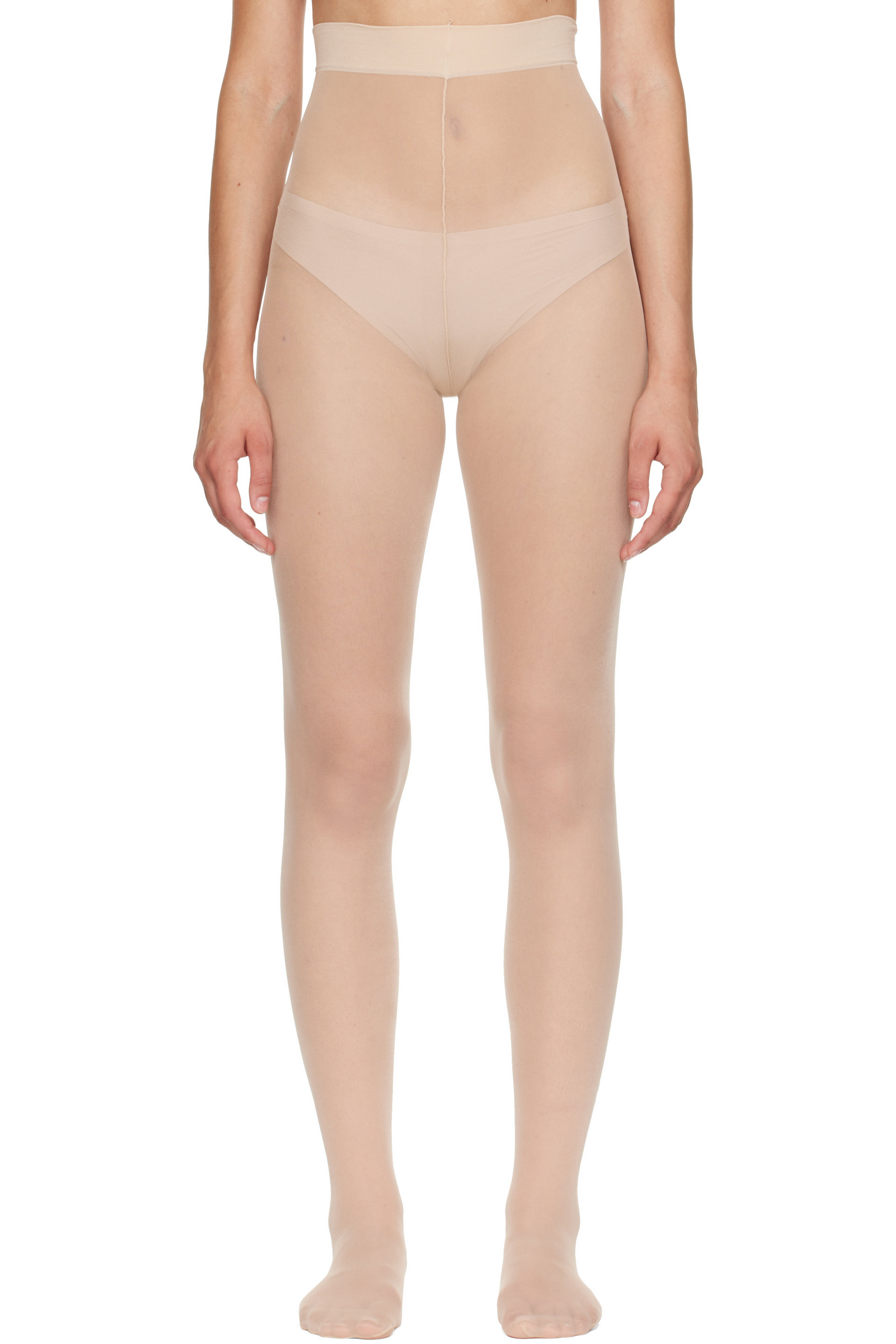 VETEMENTS - Beige Logo Push-Up Tights