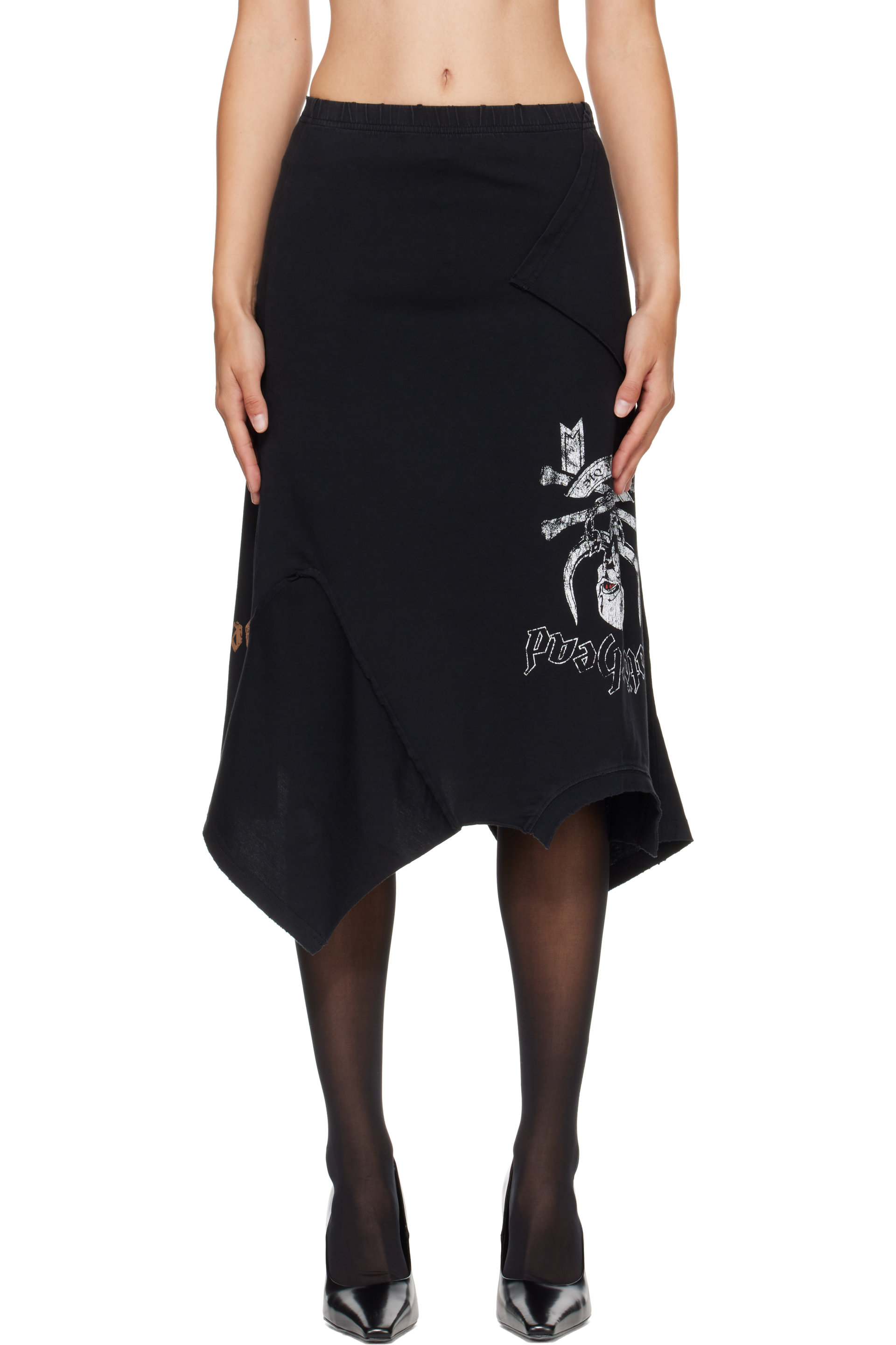 VETEMENTS - Black Motörhead Edition Upside-Down Midi Skirt