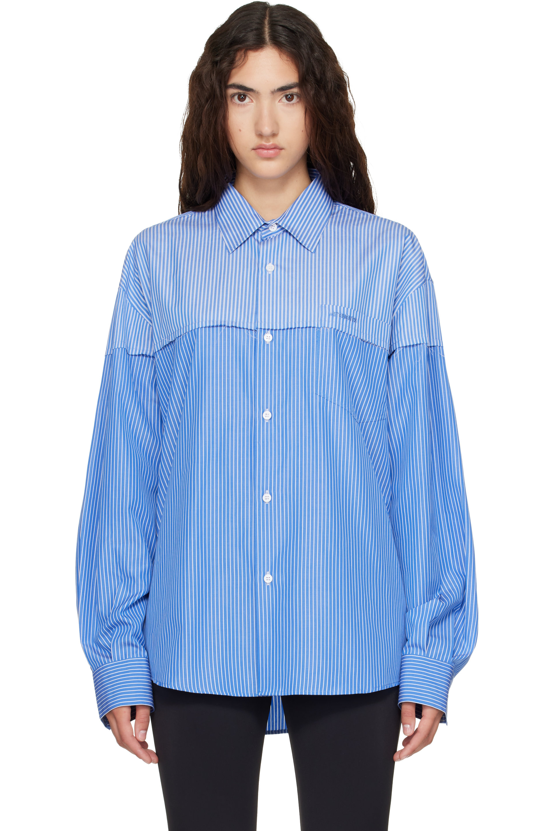 VETEMENTS - Blue Merged Cut Shirt