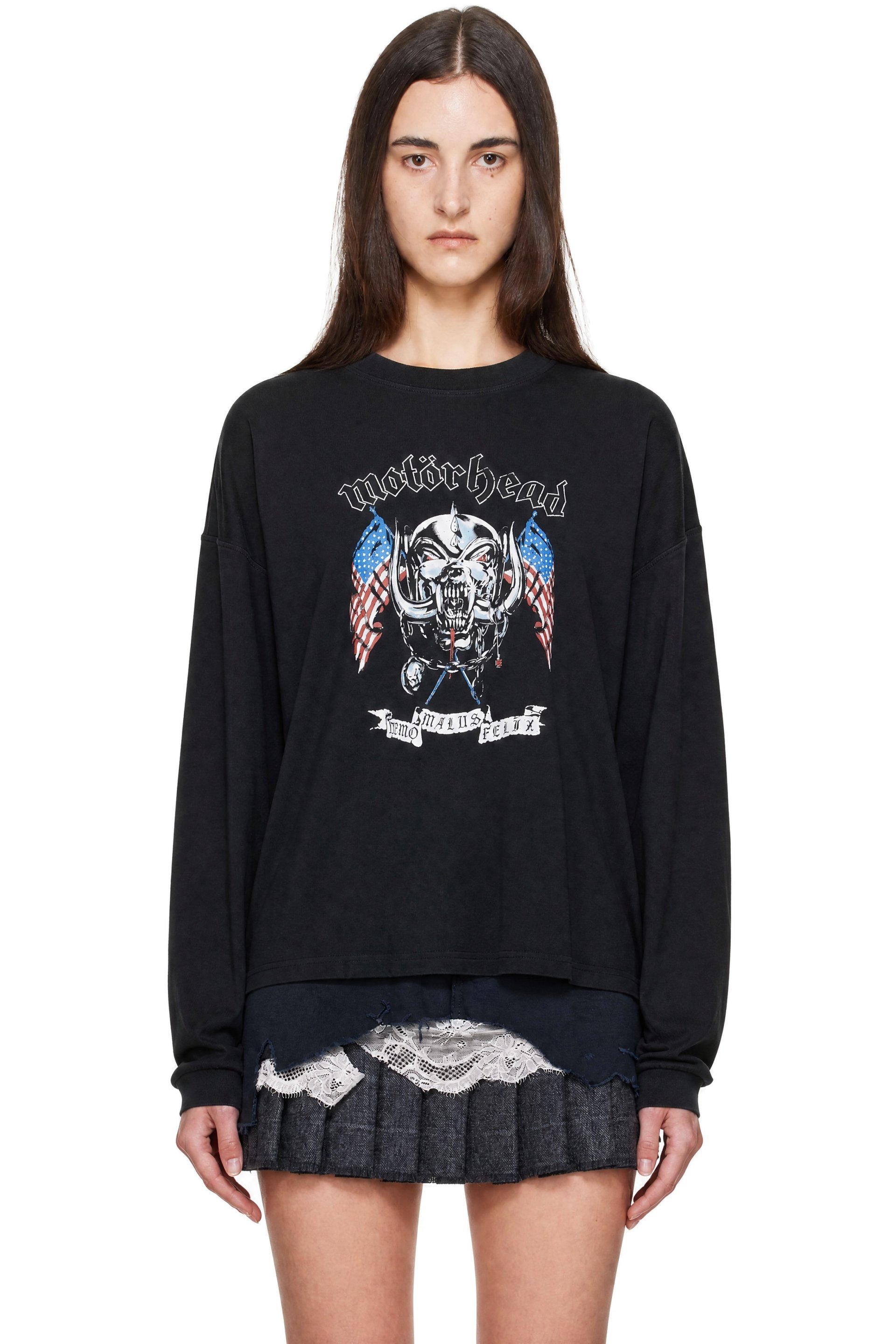 VETEMENTS - Black Motorhead Edition Flag Longsleeve T-shirt