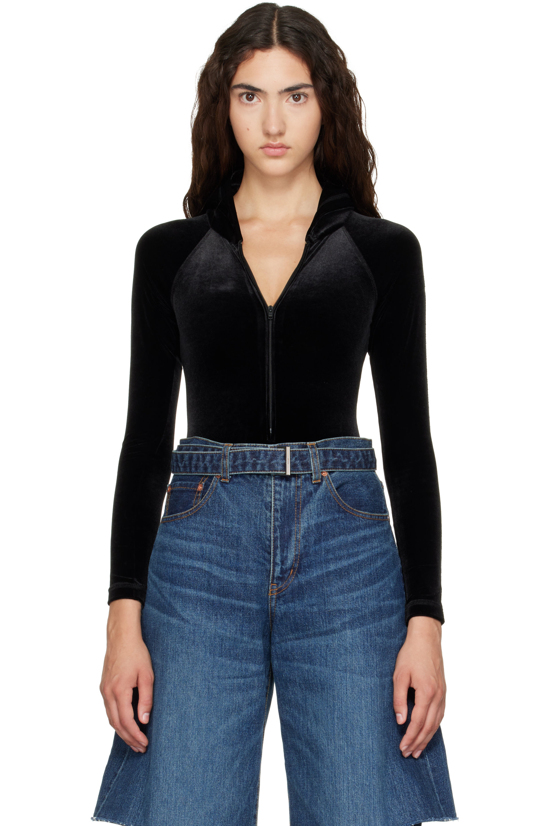 VETEMENTS - Black Hooded Bodysuit