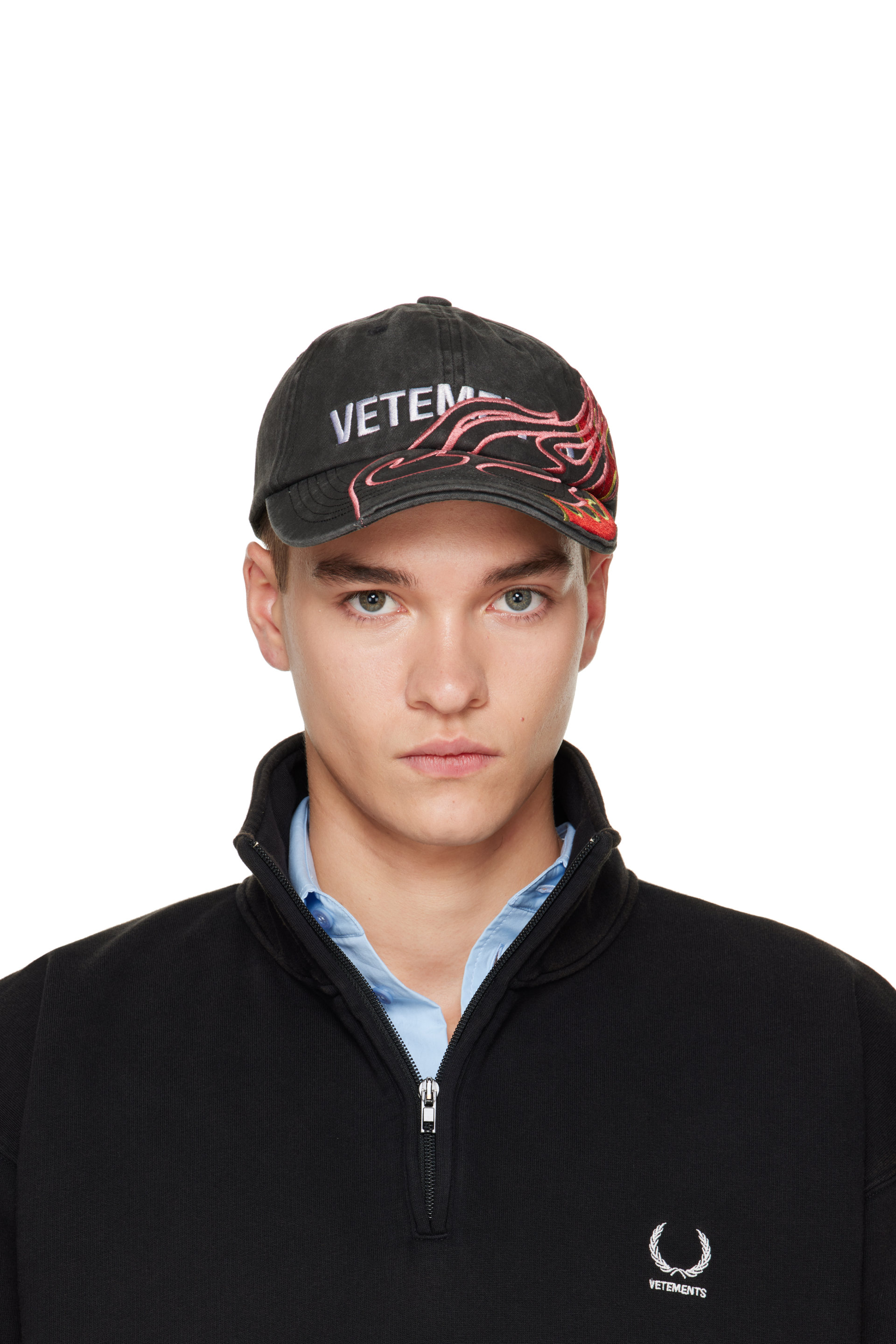 VETEMENTS - Black Flame Logo Cap