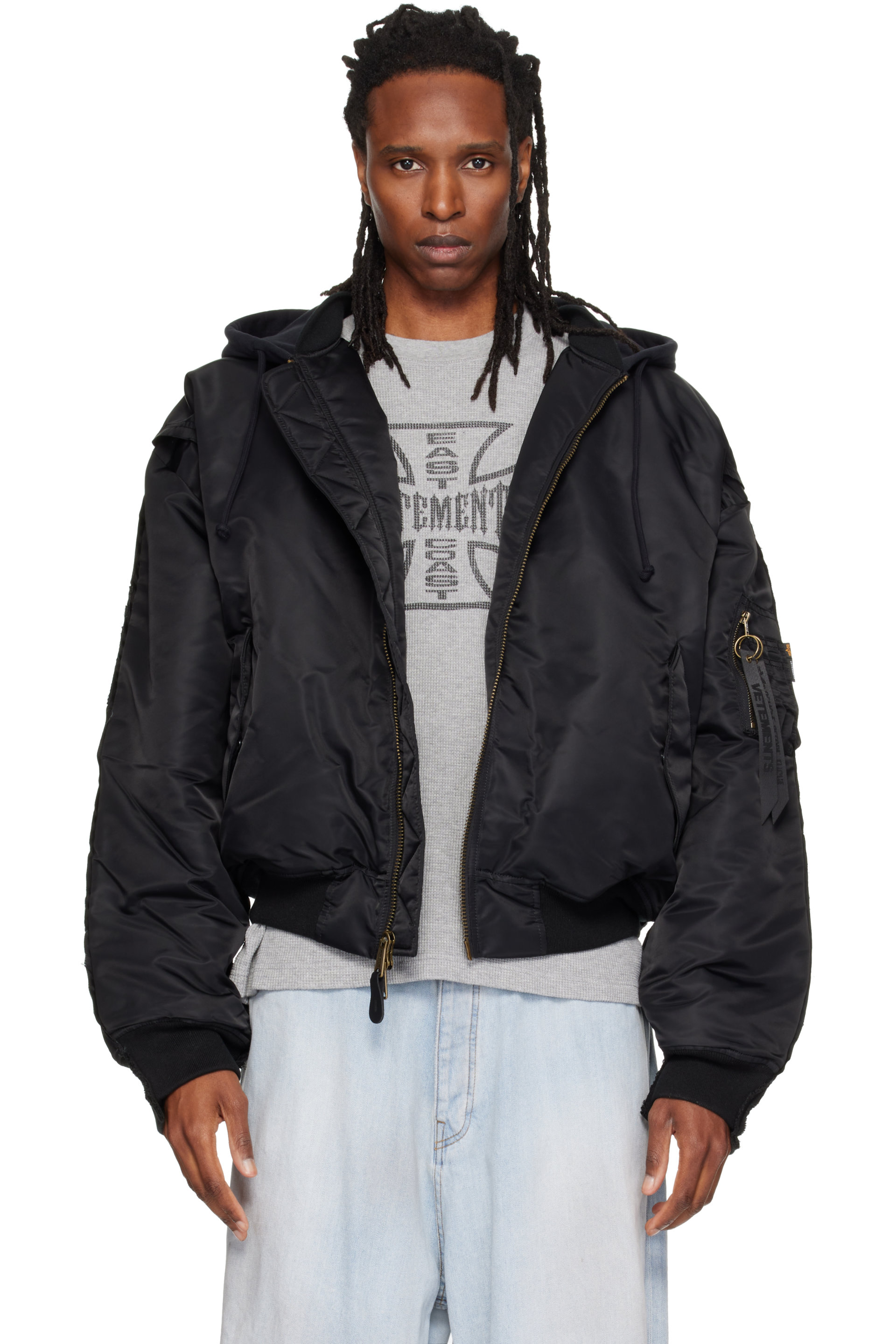 VETEMENTS - Black Reconstructed Bomber Jacket