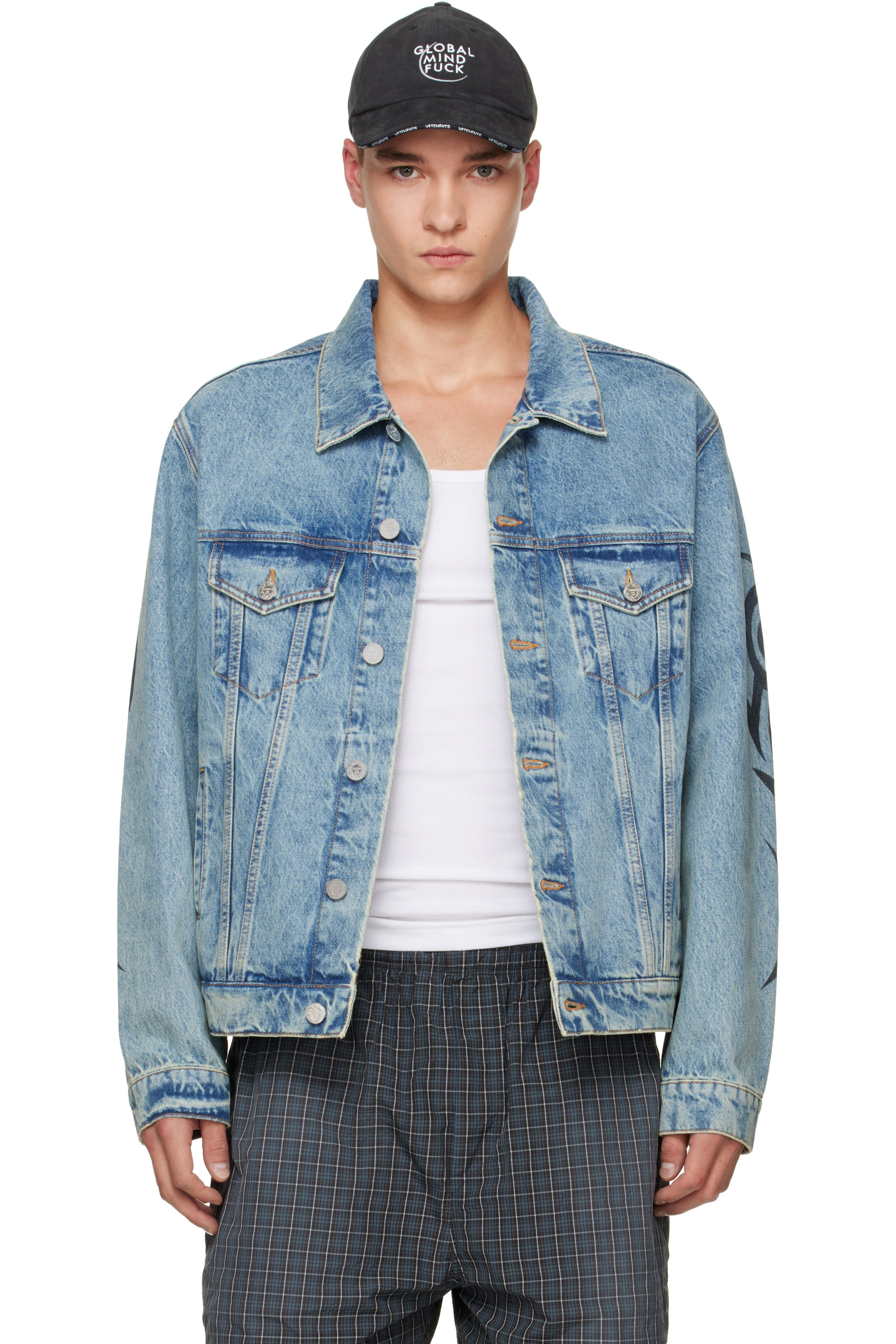 VETEMENTS - Blue Graffiti Denim Jacket