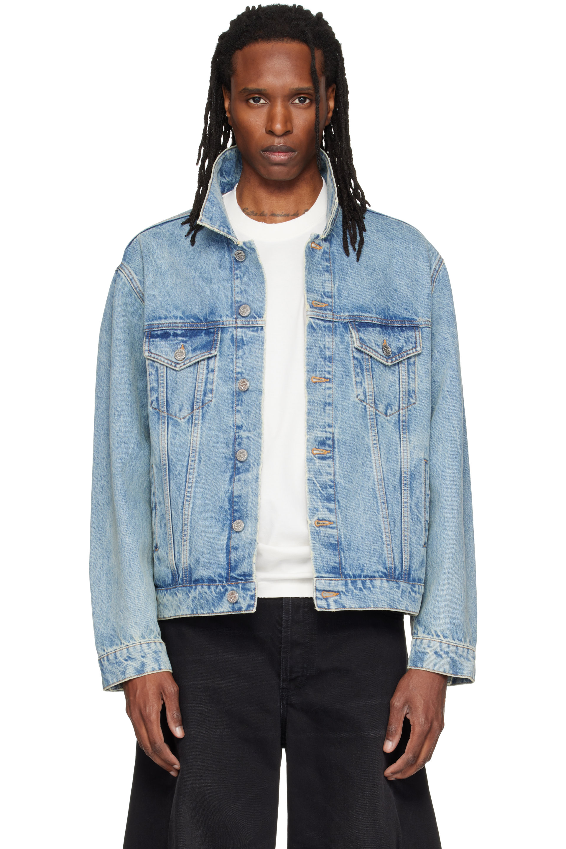 VETEMENTS - Blue Fitted Denim Jacket
