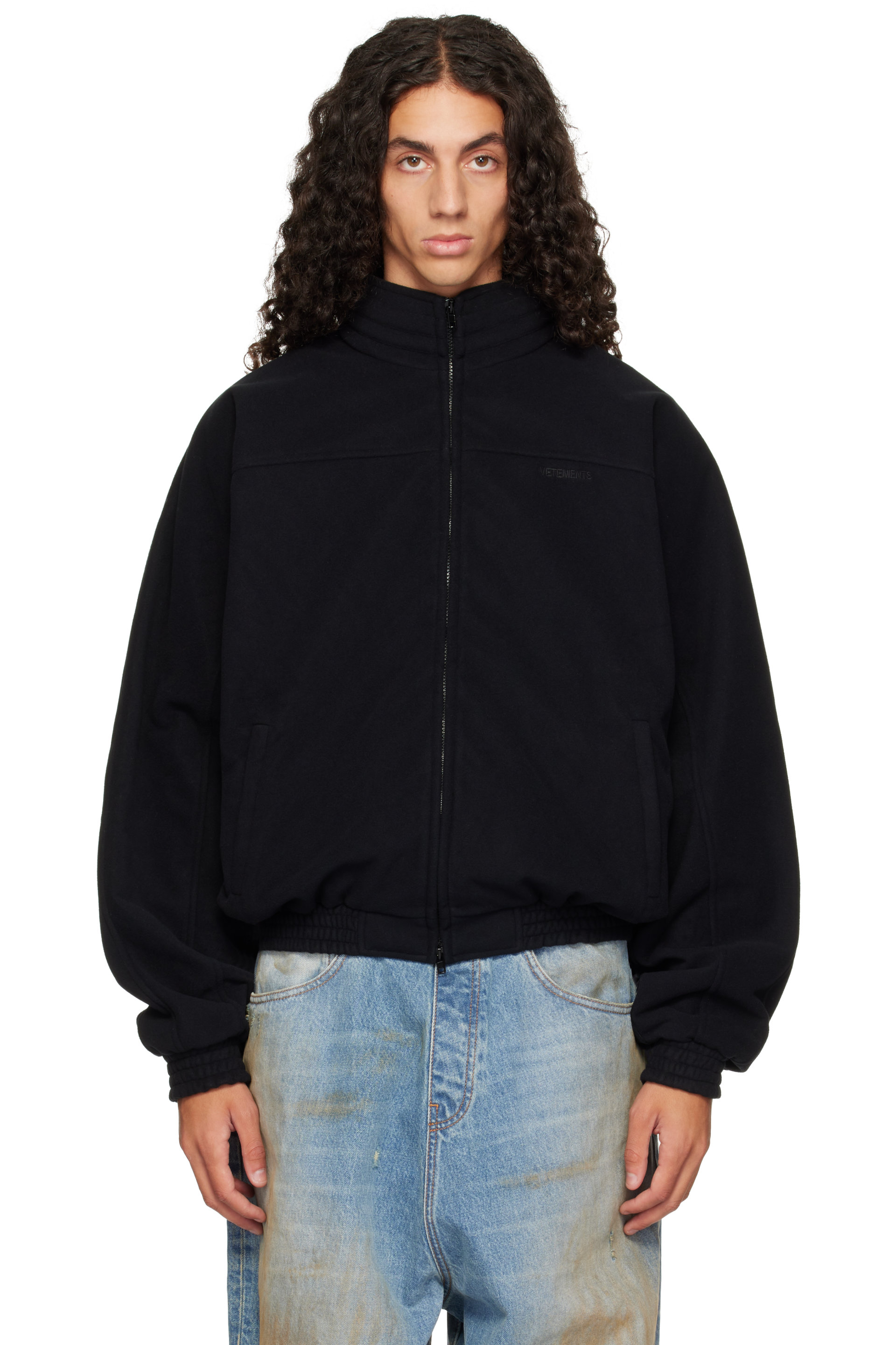 VETEMENTS - Blouson Out noir en molleton