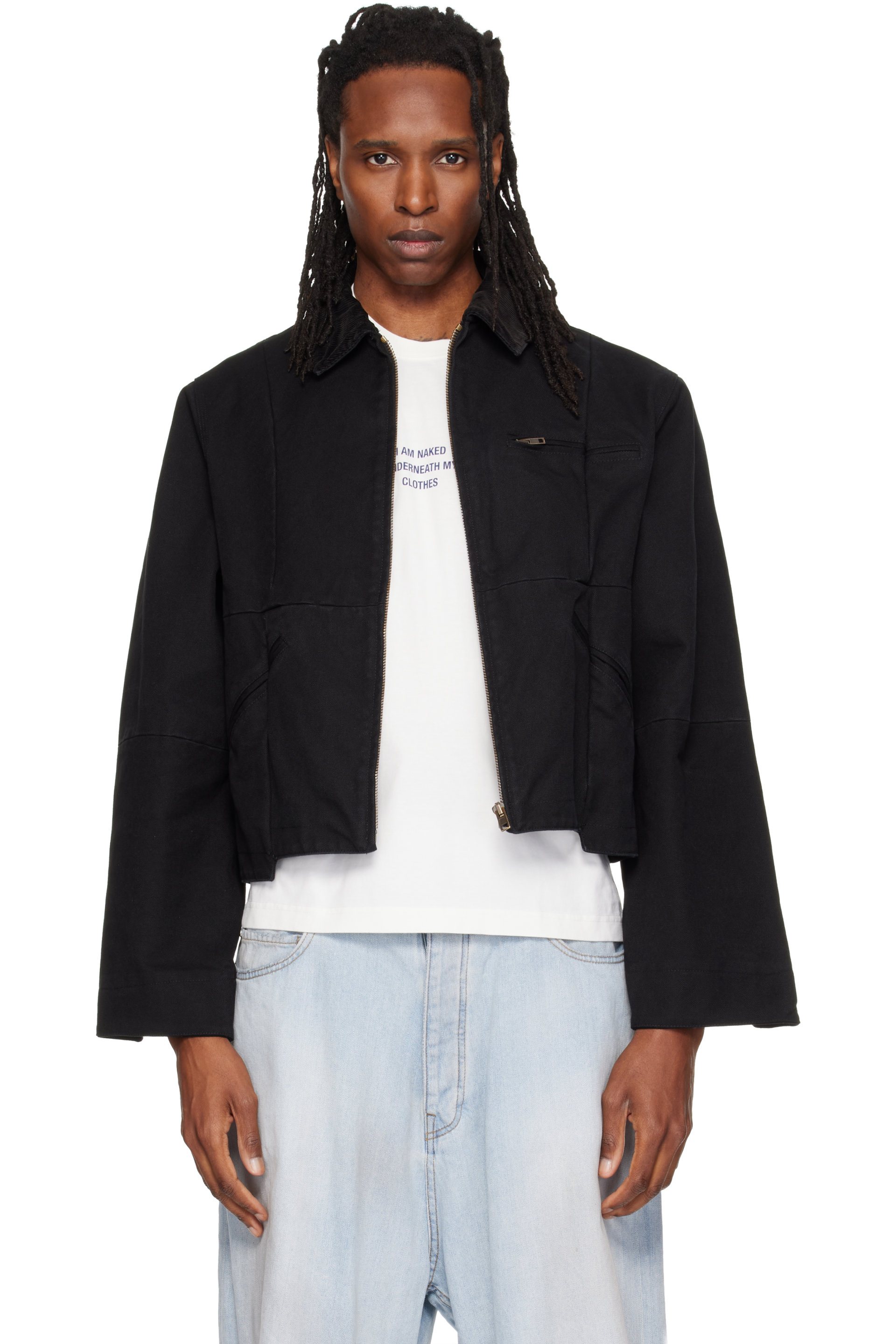 VETEMENTS - Black Cut-Up Workwear Jacket