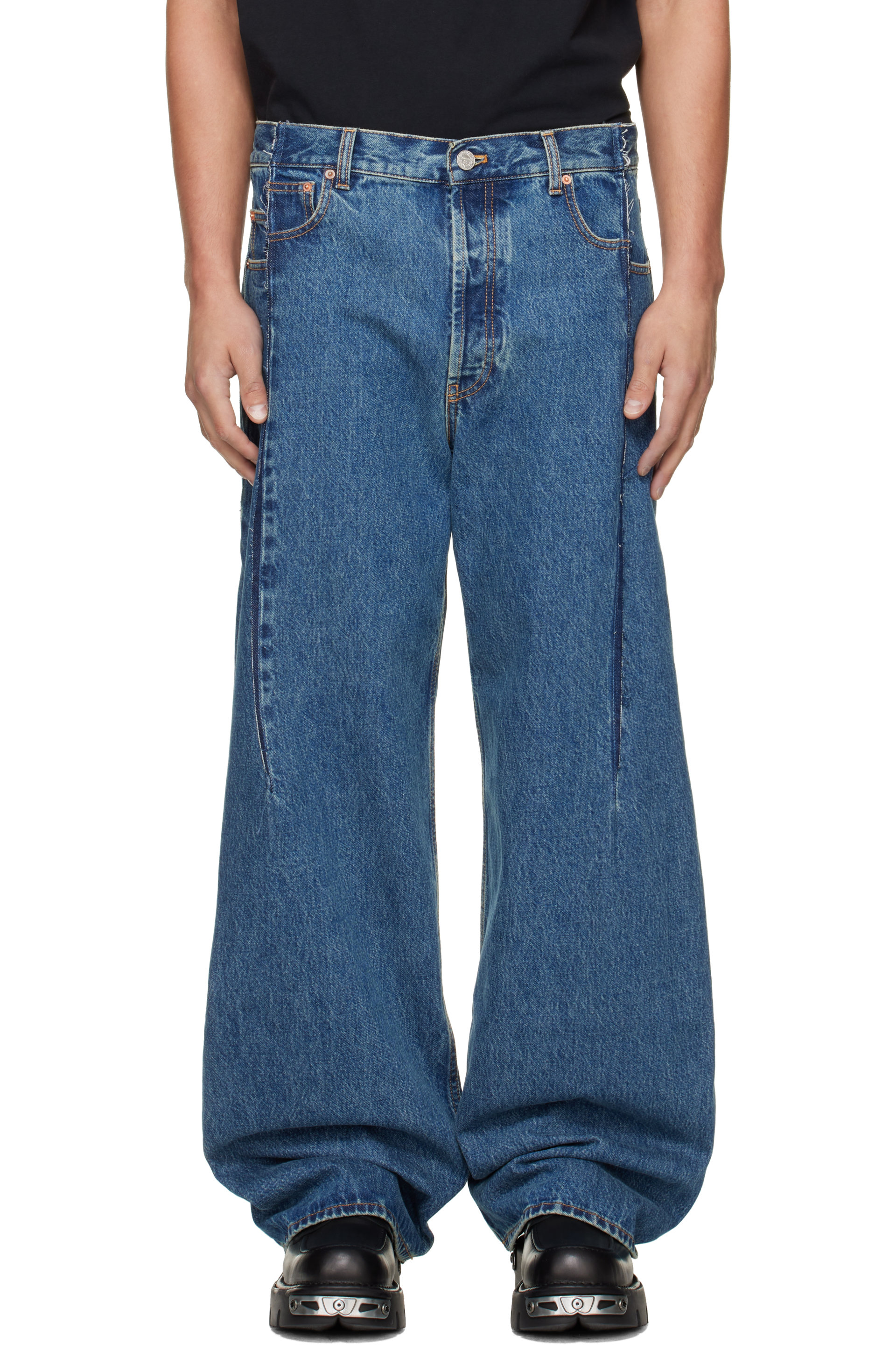 VETEMENTS - Jean bleu à coutures pincées