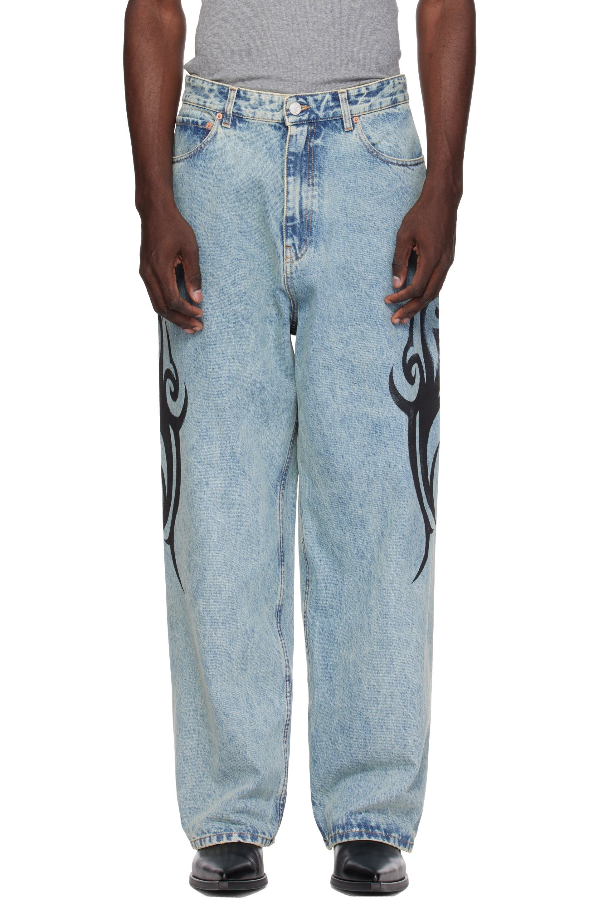 VETEMENTS - Blue Graffiti Baggy Jeans