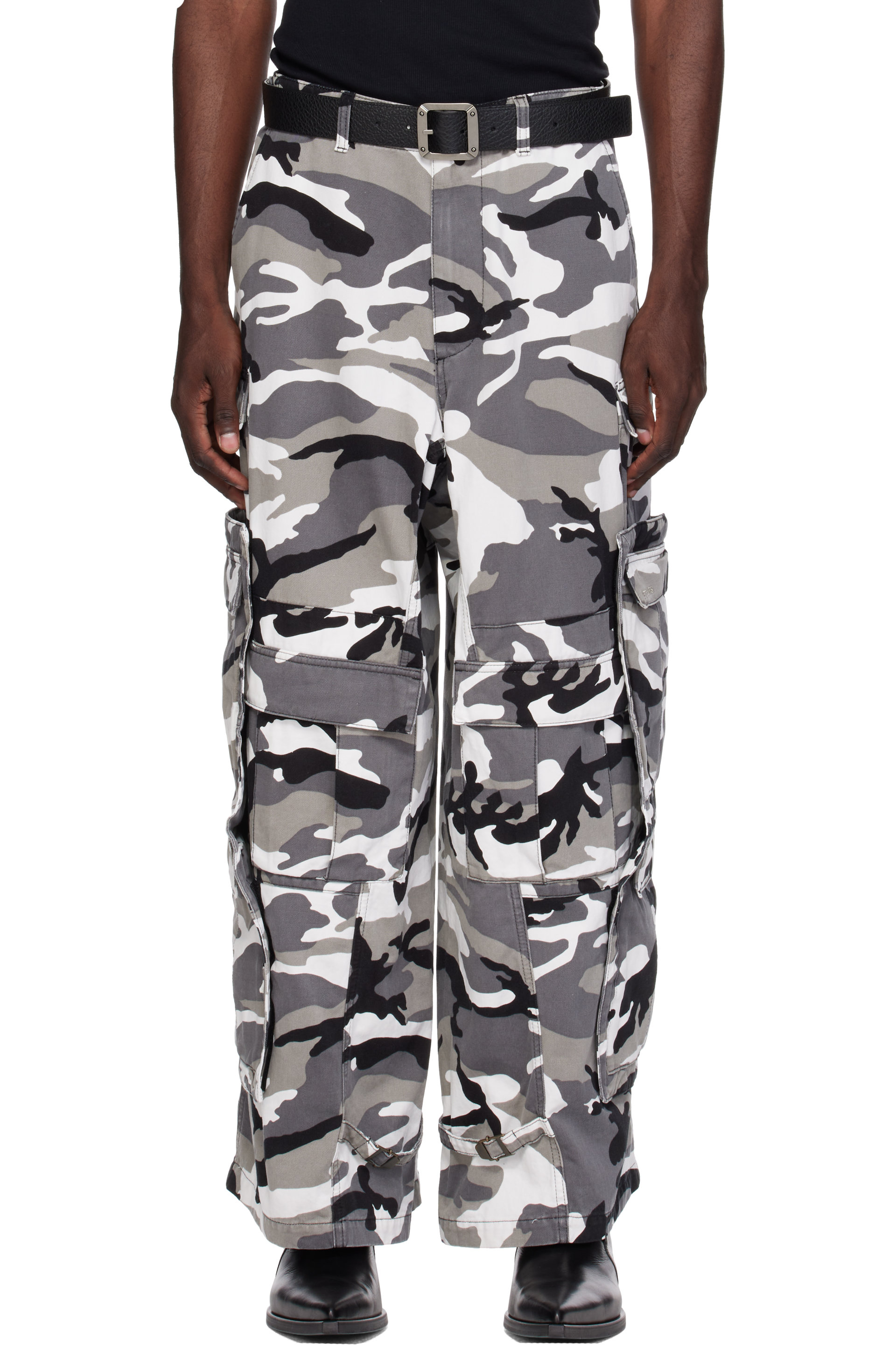 VETEMENTS - Black & White Merged Cargo Pants