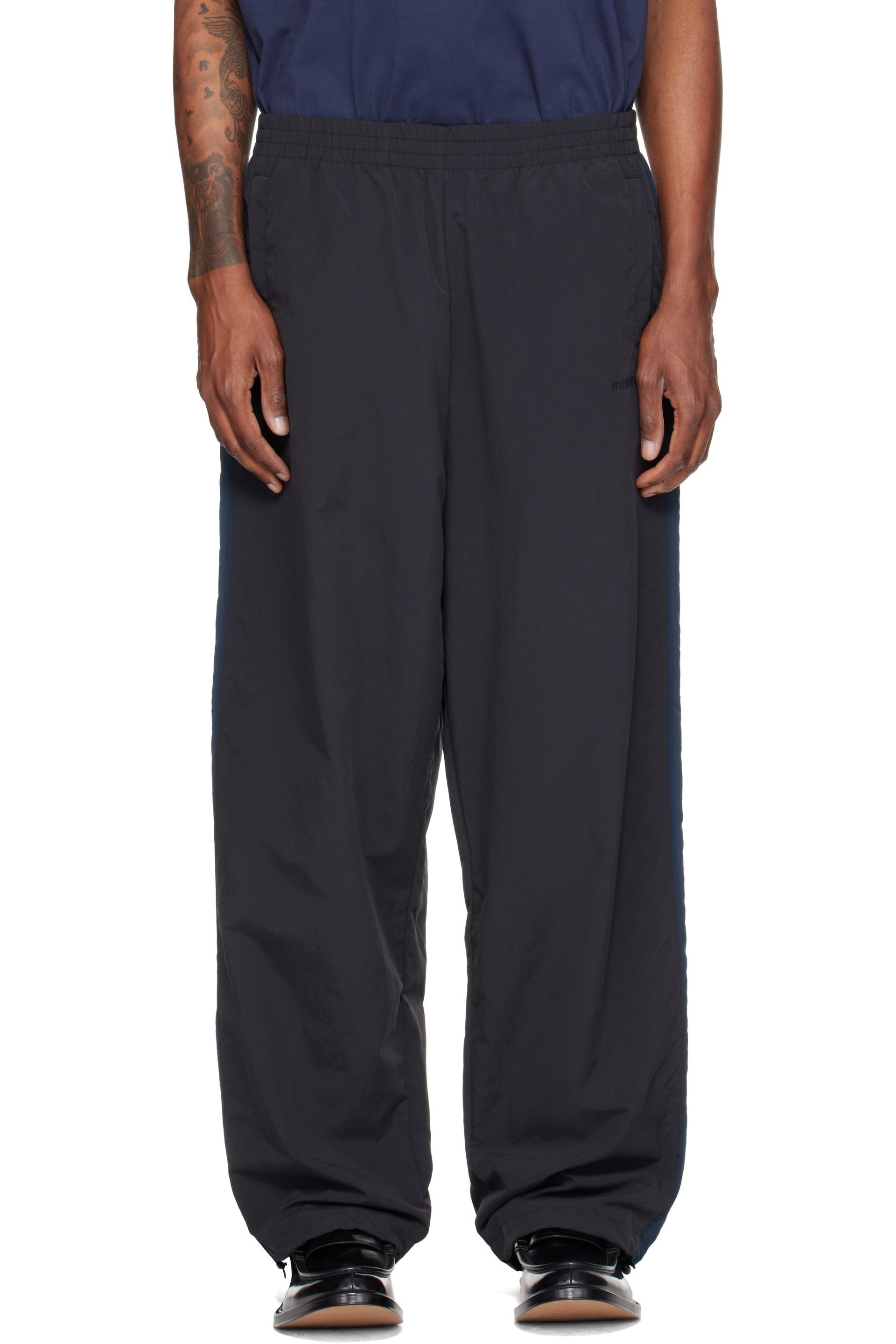 VETEMENTS - Black Tape Track Pants