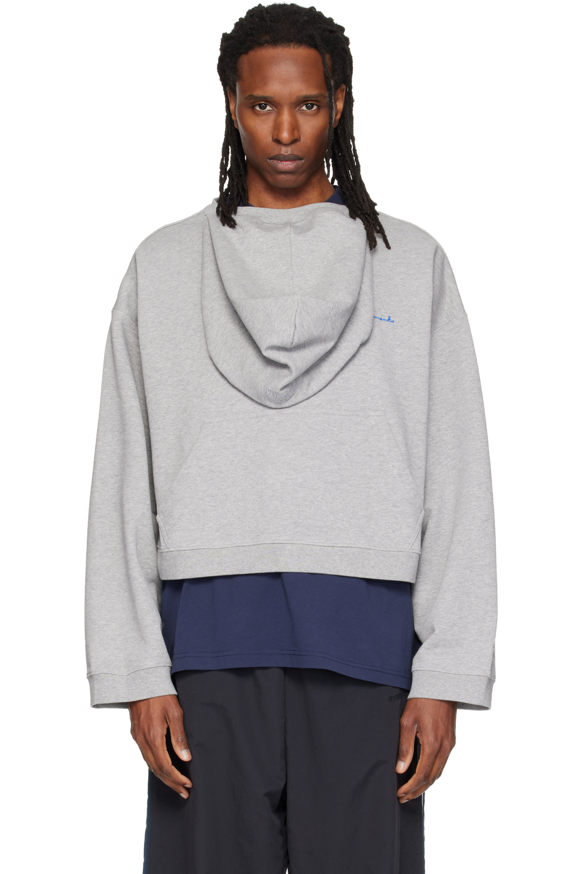 VETEMENTS - Gray Athletic Logo Hoodie