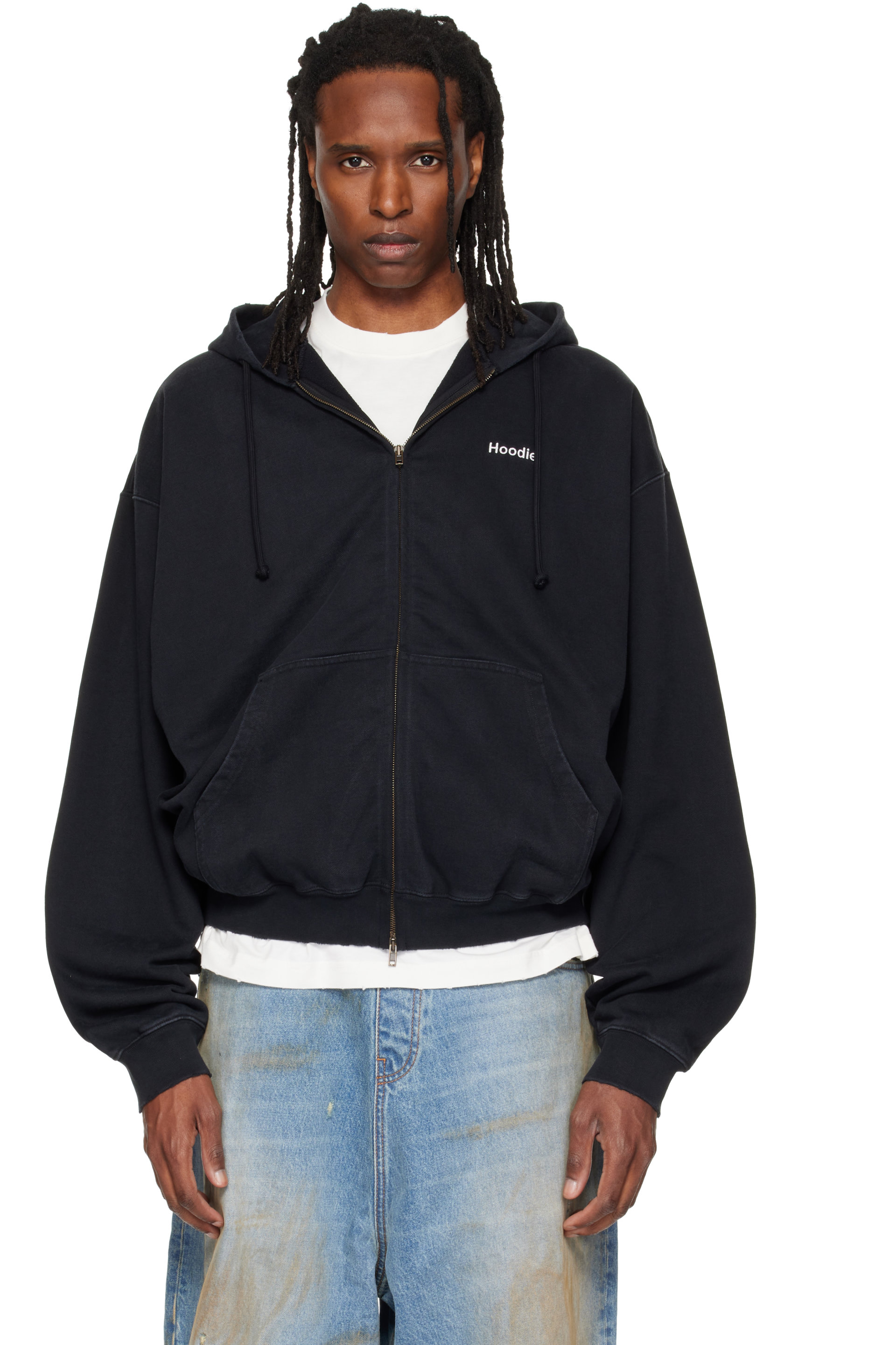 VETEMENTS - Black Zip Up 'Hoodie Definition' Hoodie