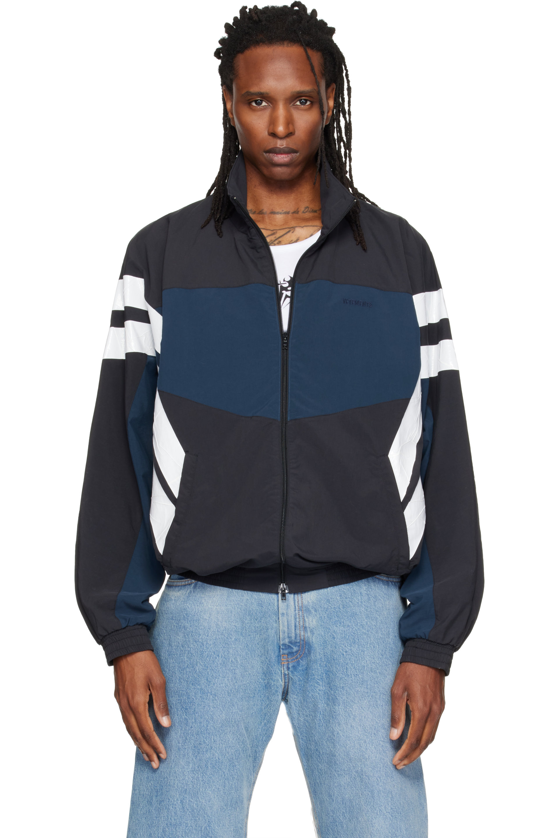 VETEMENTS - Black Tape Tracksuit Jacket