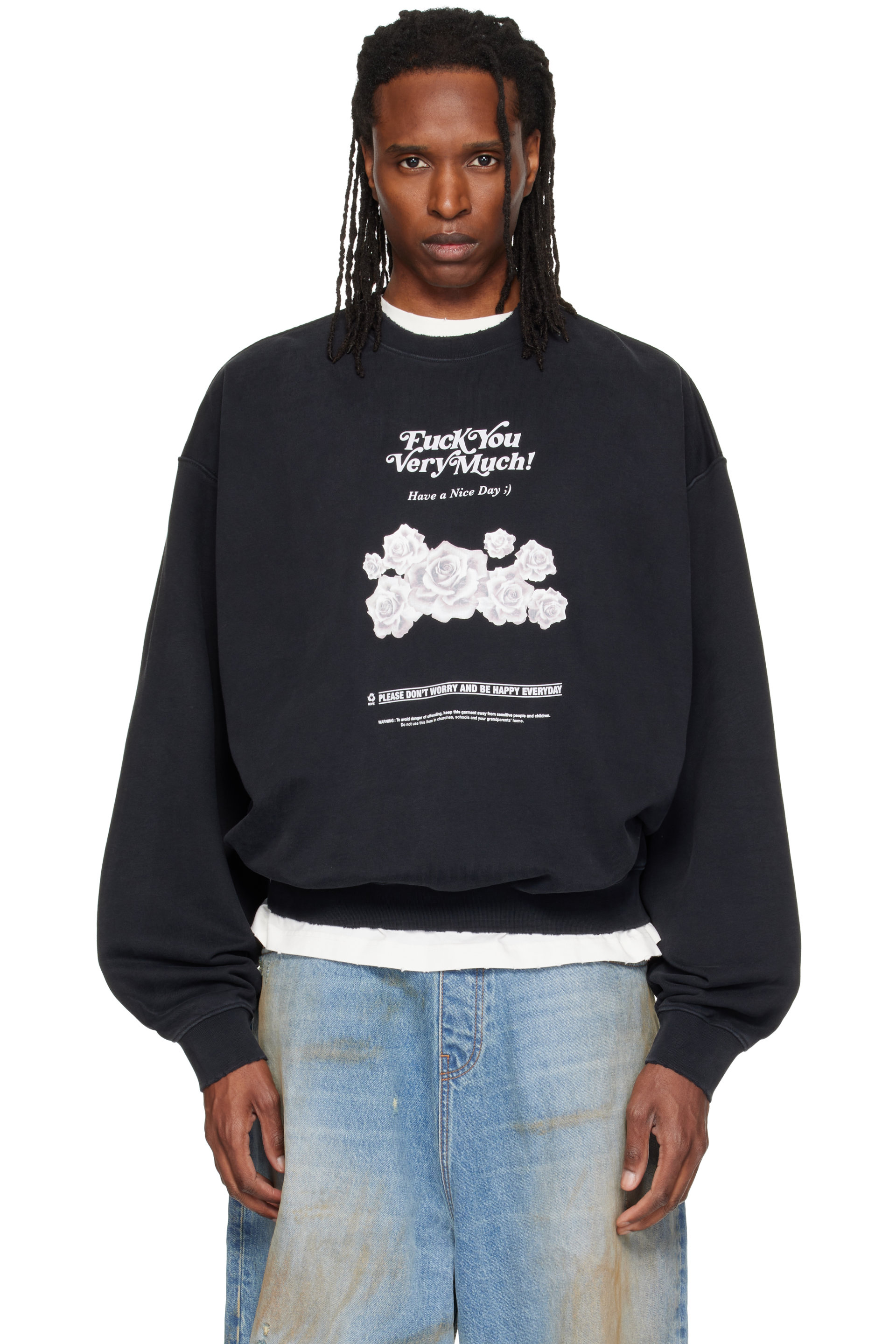 VETEMENTS - Black 'Fuck You Very Much' Sweatshirt