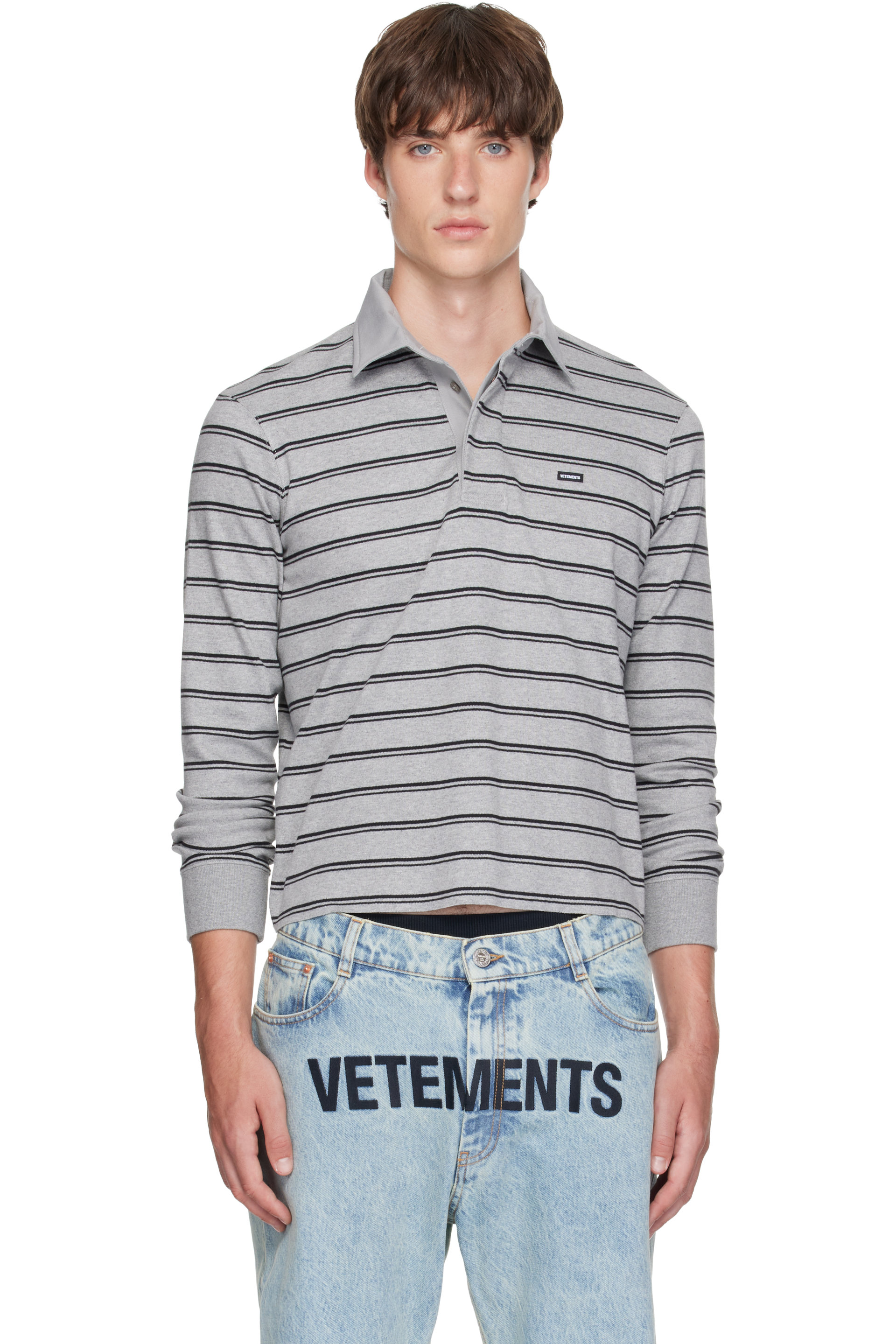 VETEMENTS - Gray Long Sleeve Polo