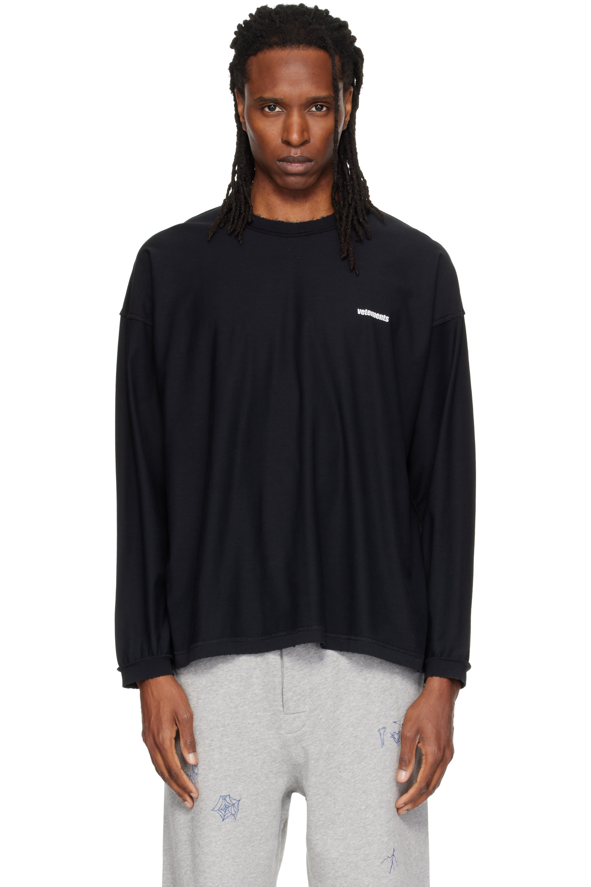VETEMENTS - Black Anarchist Summer Inside Out T-shirt