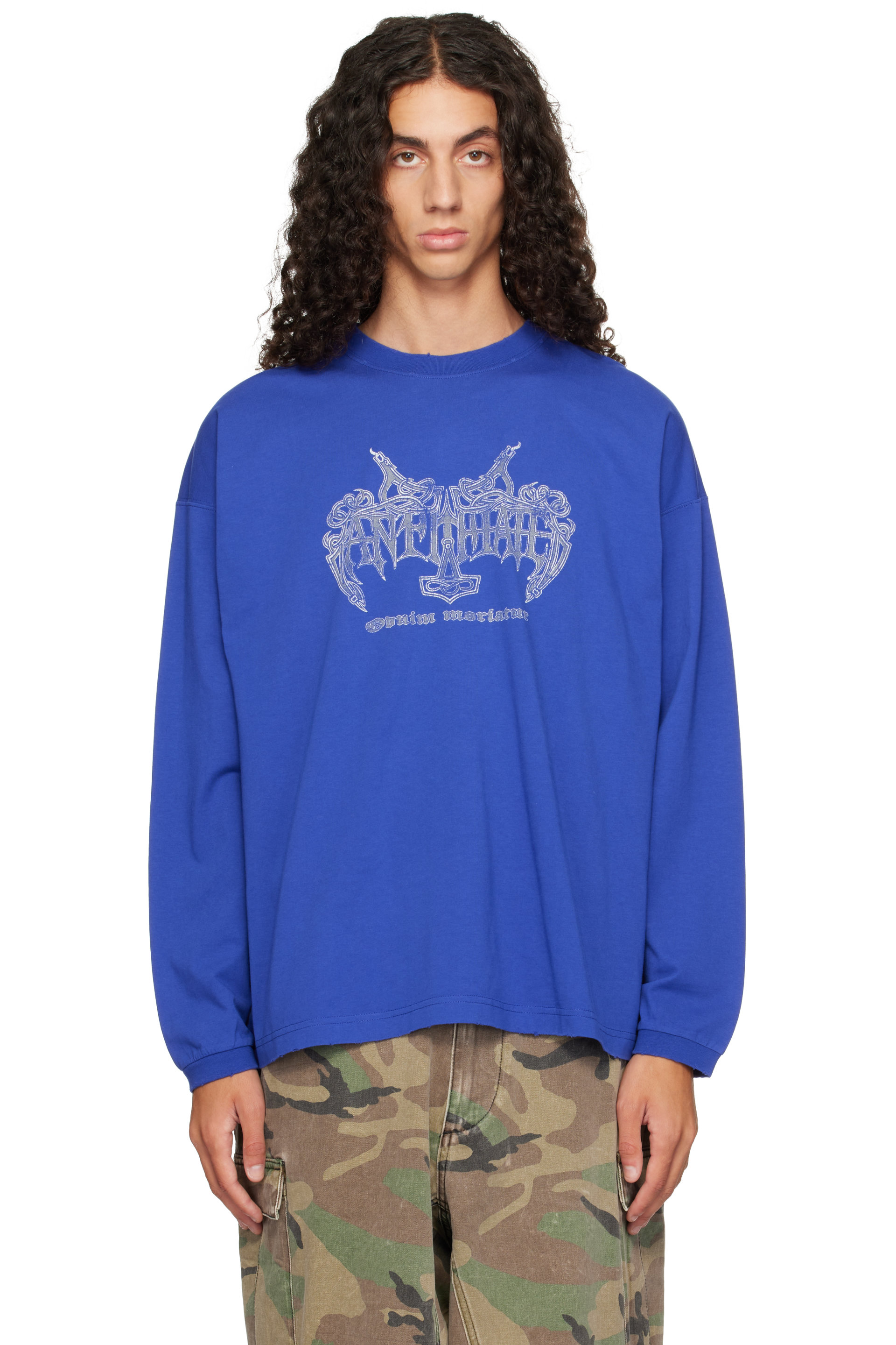 VETEMENTS - Blue 'Antihate' Longsleeve T-shirt