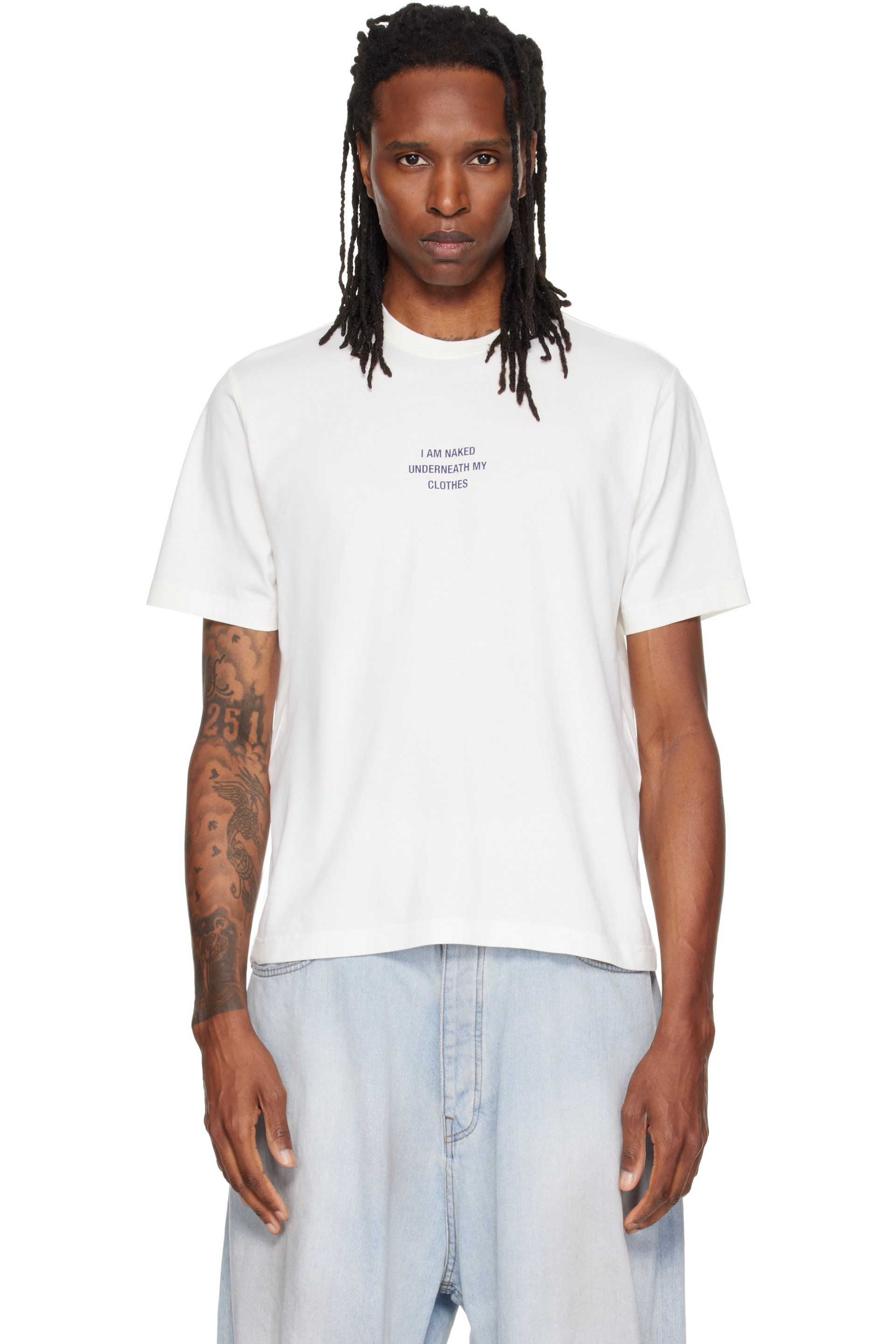 VETEMENTS - Off-White 'I Am Naked Under My Clothes' T-shirt